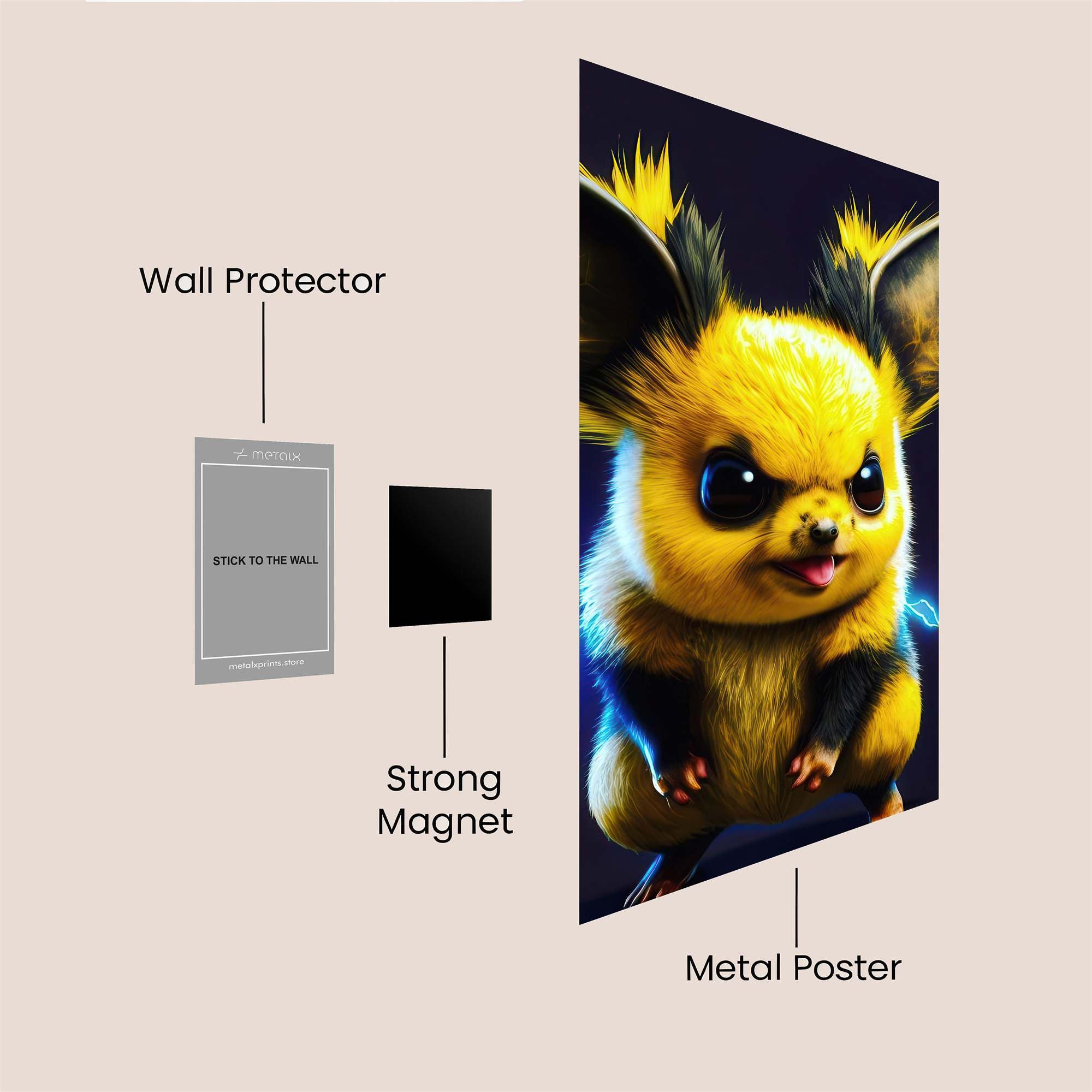 Pichu Playful Safe Wall Magnetic / M