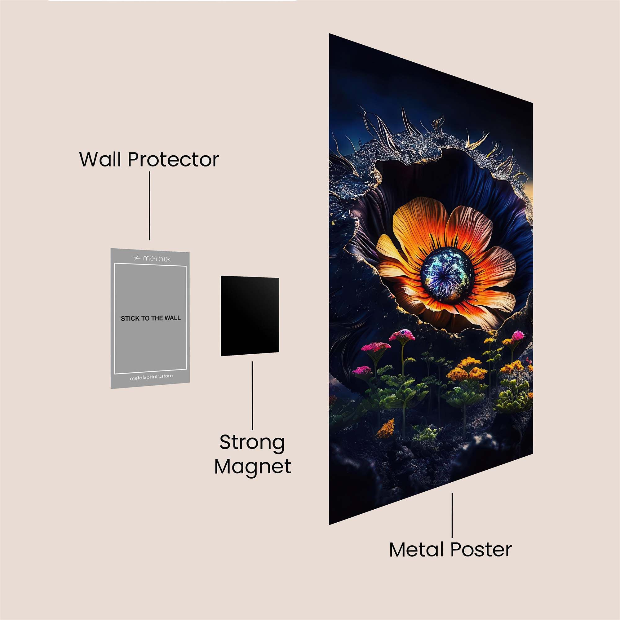 Cosmic Bloom Safe Wall Magnetic / M