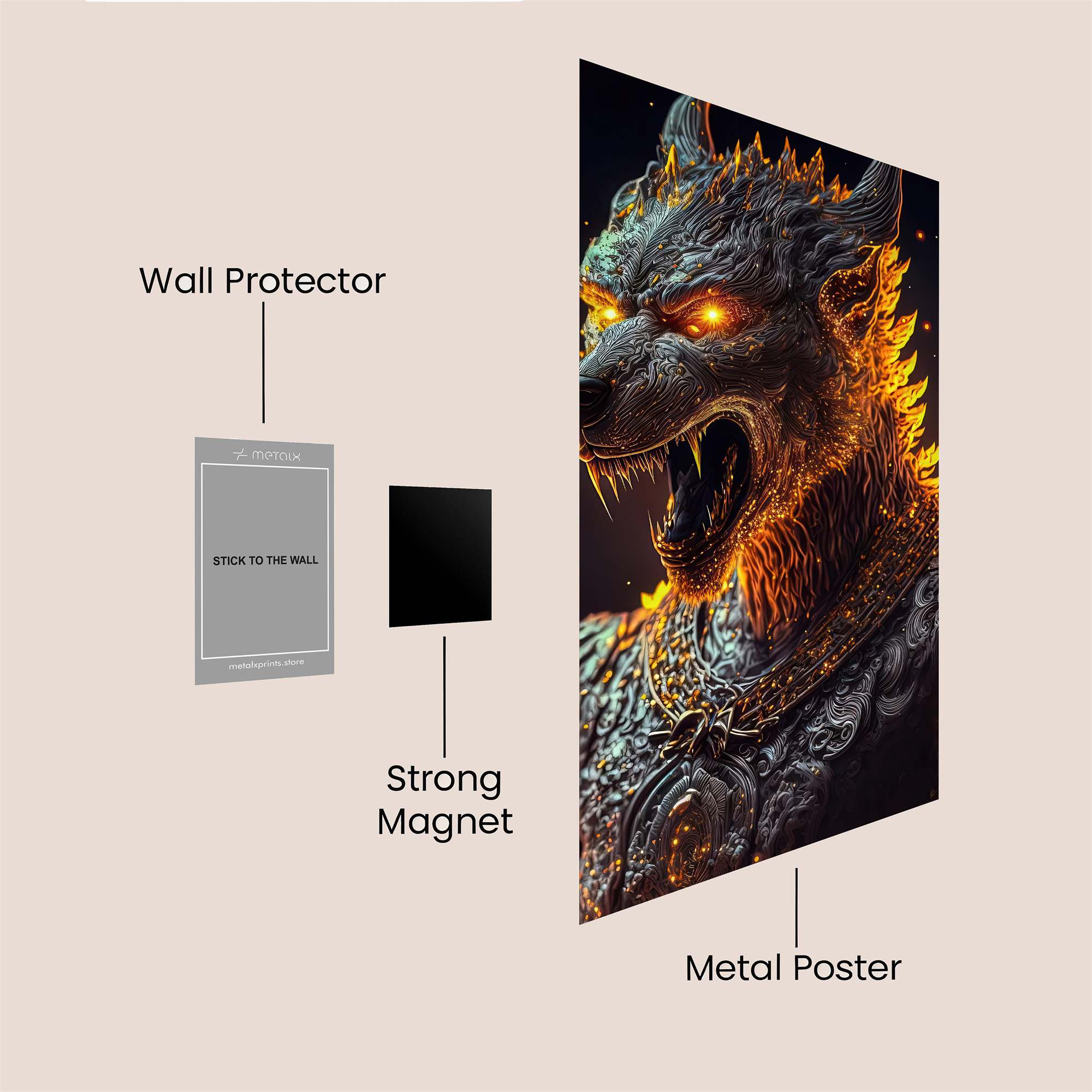 Fiery Wrath Safe Wall Magnetic / M