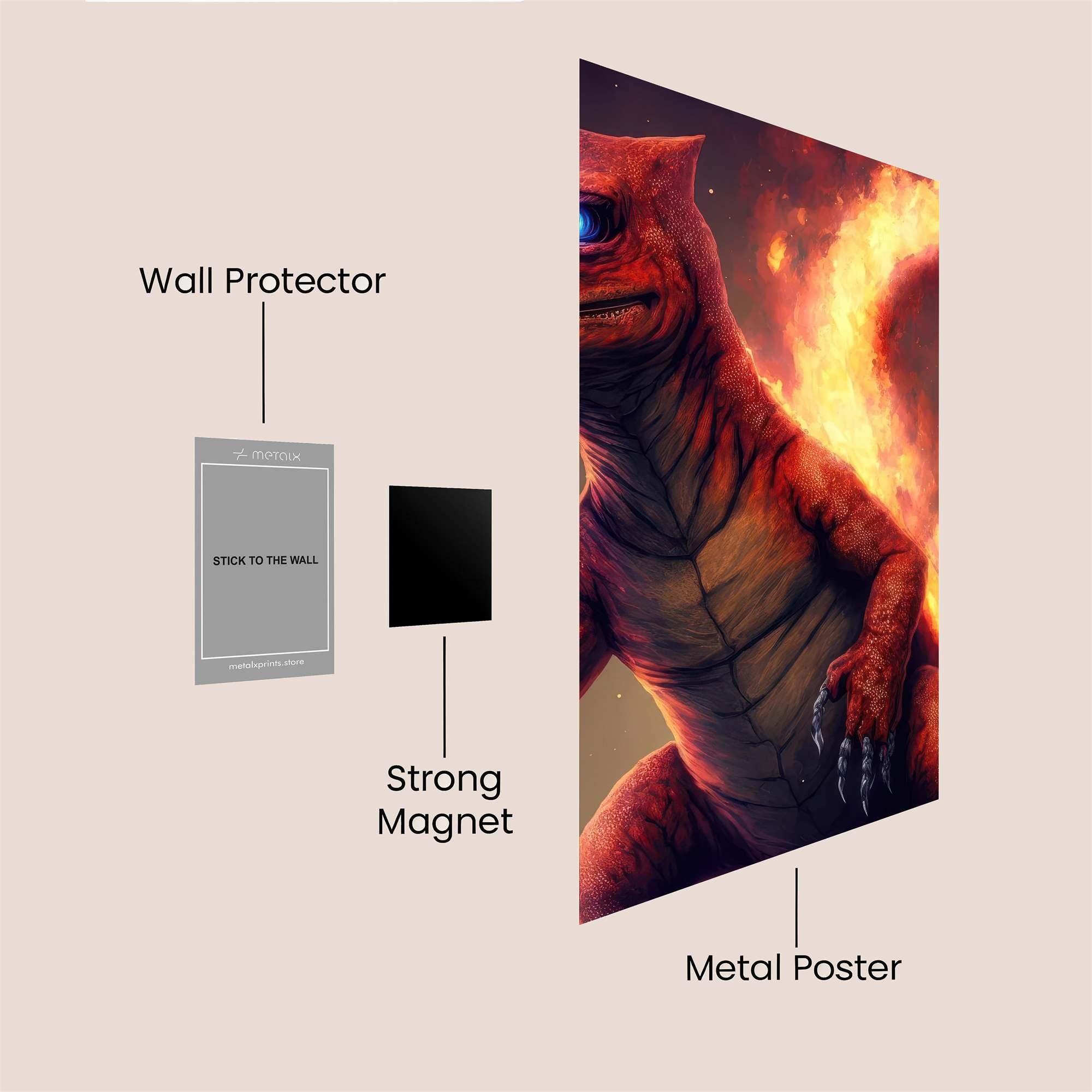 Charizard Blaze Safe Wall Magnetic / M