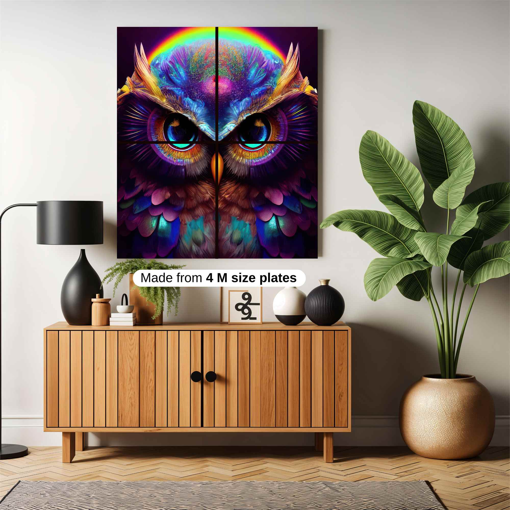 Rainbow Owl Safe Wall Magnetic / M