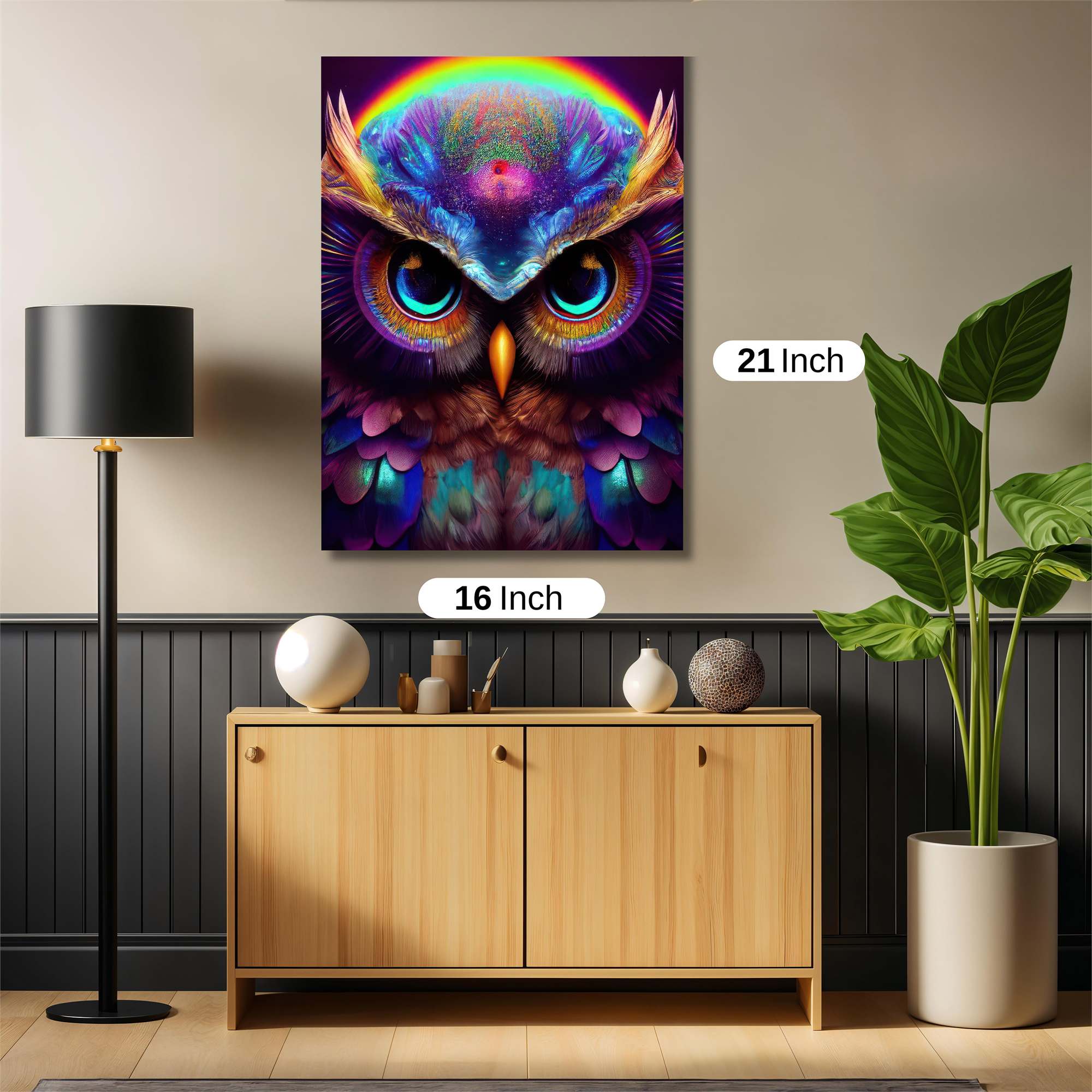 Rainbow Owl Safe Wall Magnetic / M