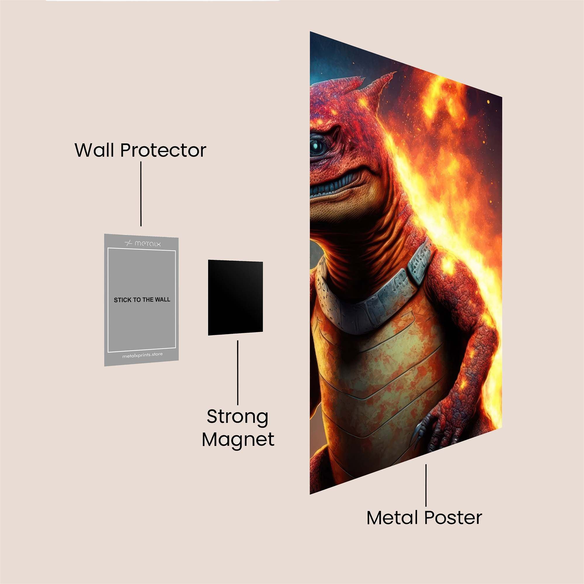 Charizard Blaze Safe Wall Magnetic / M
