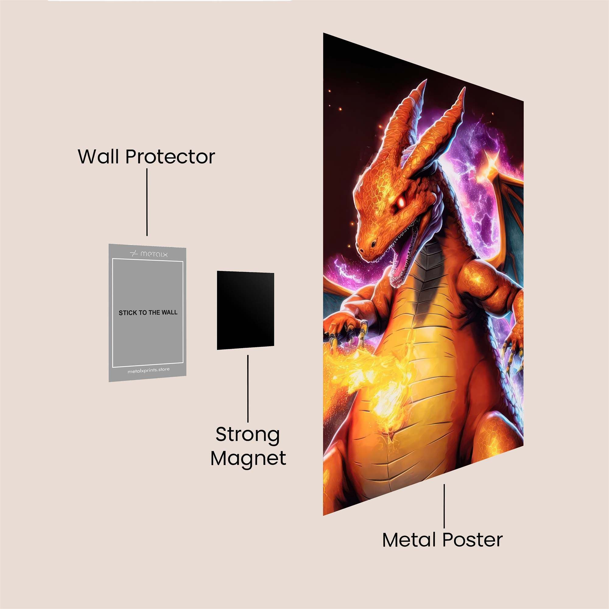 Charizard Cosmic Safe Wall Magnetic / M