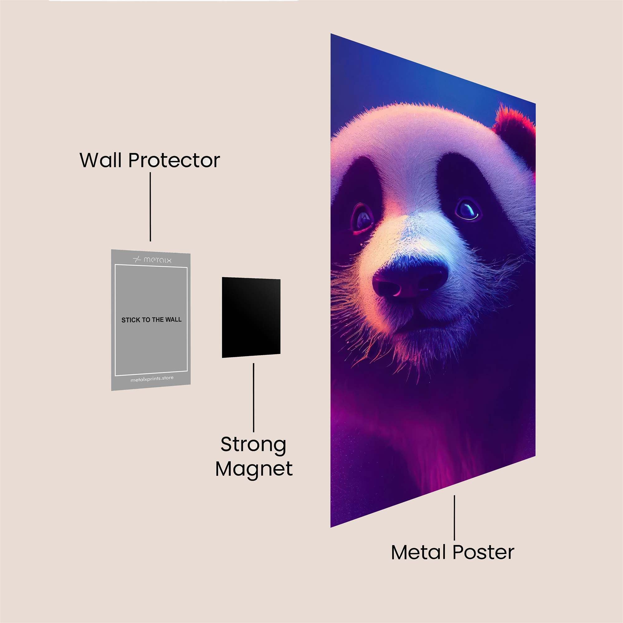 Panda Glow Safe Wall Magnetic / M