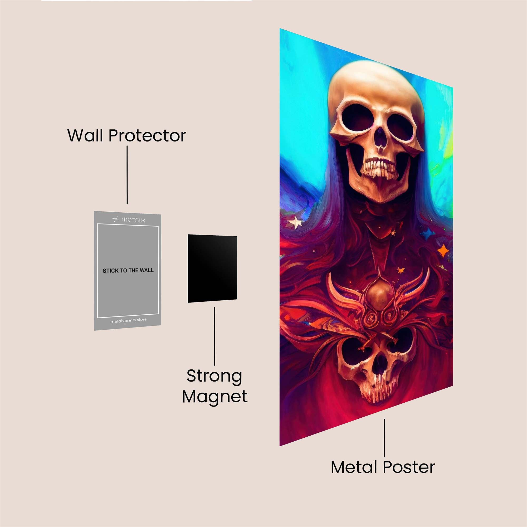 Skull Radiance Safe Wall Magnetic / M