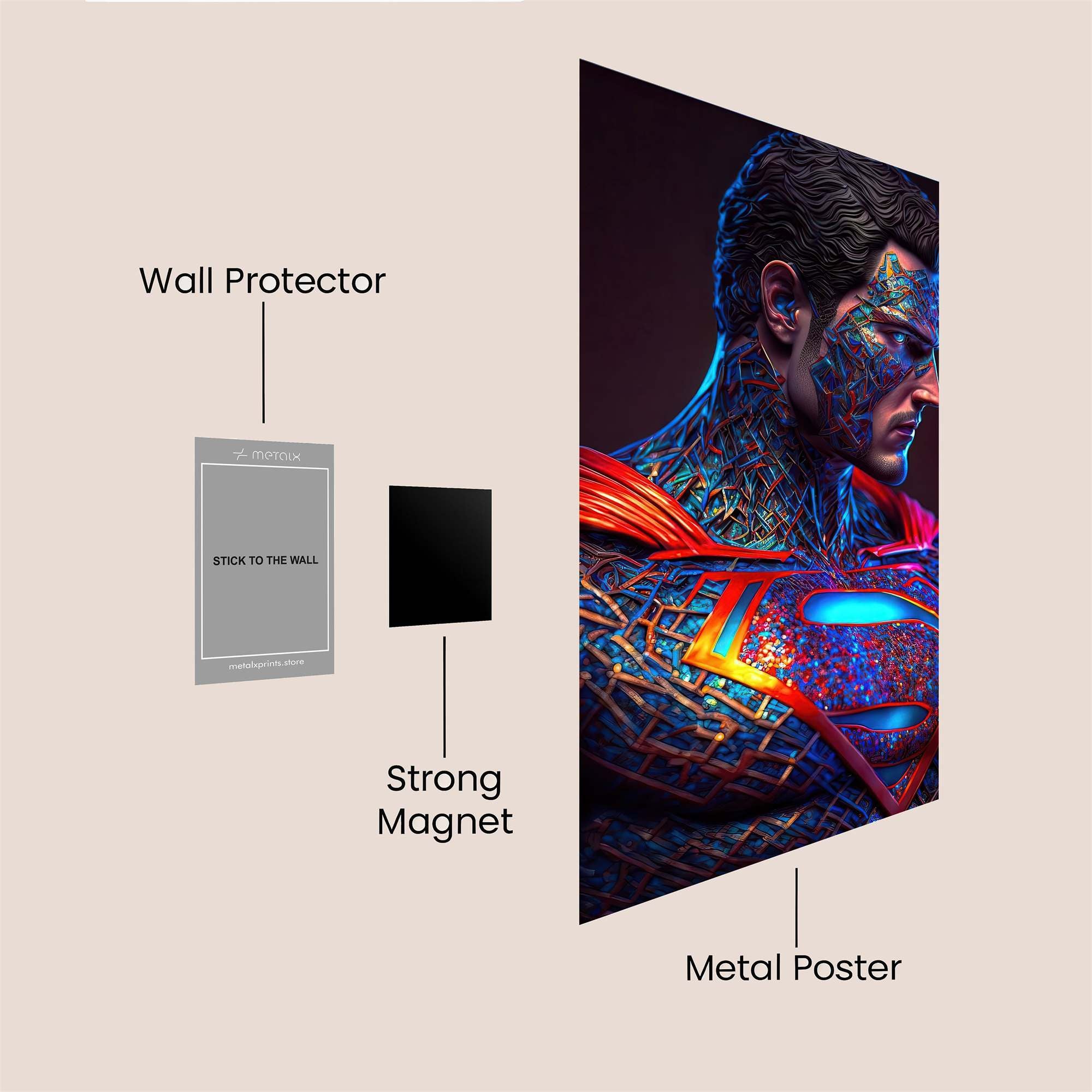Superman Resilient Safe Wall Magnetic / M