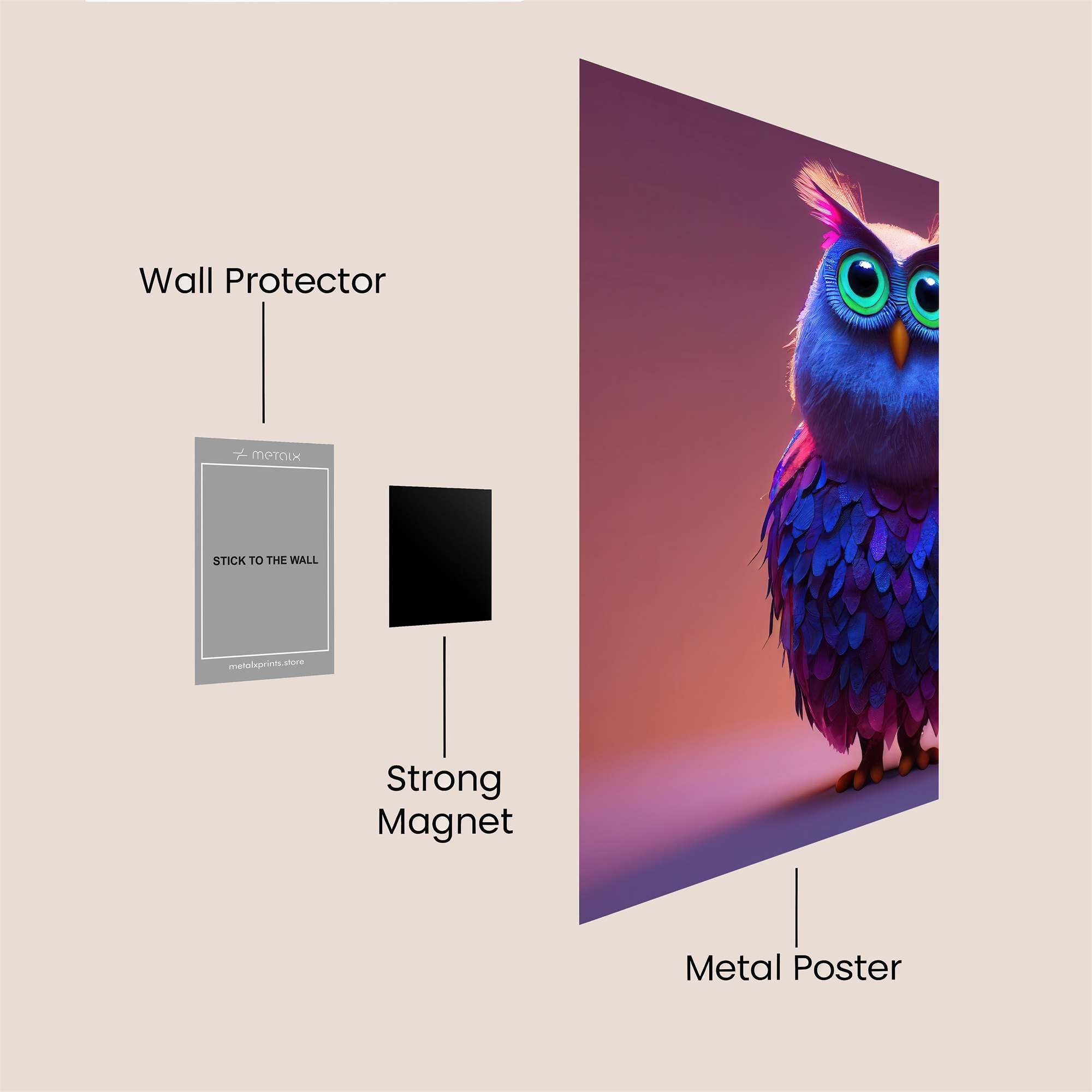 Owl Dreamscape Safe Wall Magnetic / M