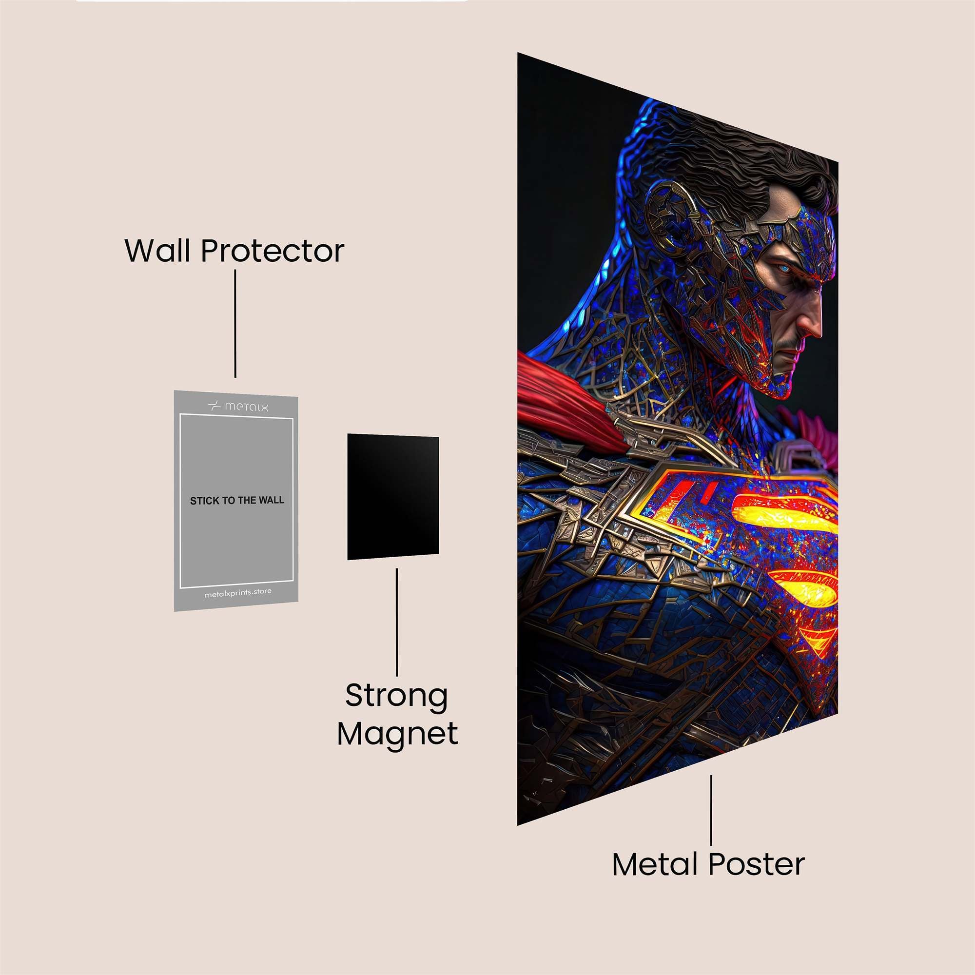 Superman Resilient Safe Wall Magnetic / M