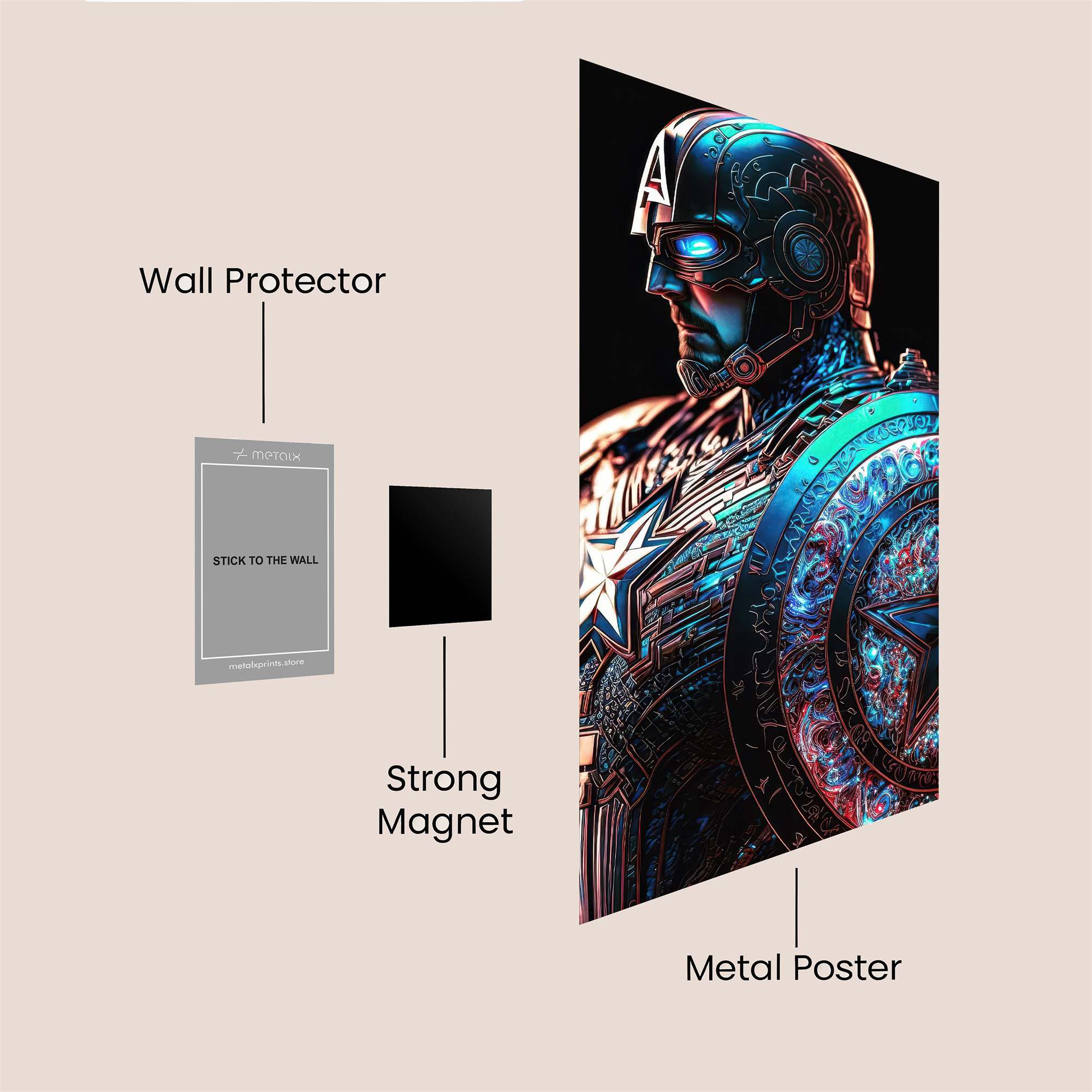 Captain Futuristic Safe Wall Magnetic / M