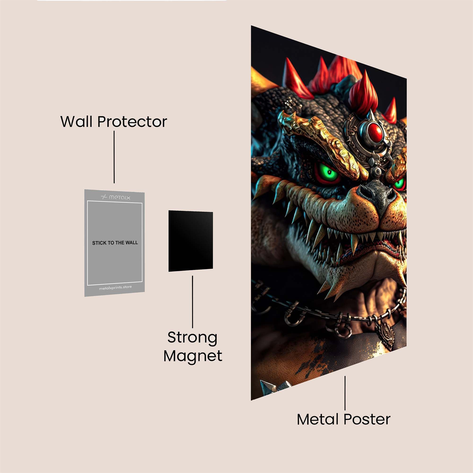 Bowser Ferocious Safe Wall Magnetic / M