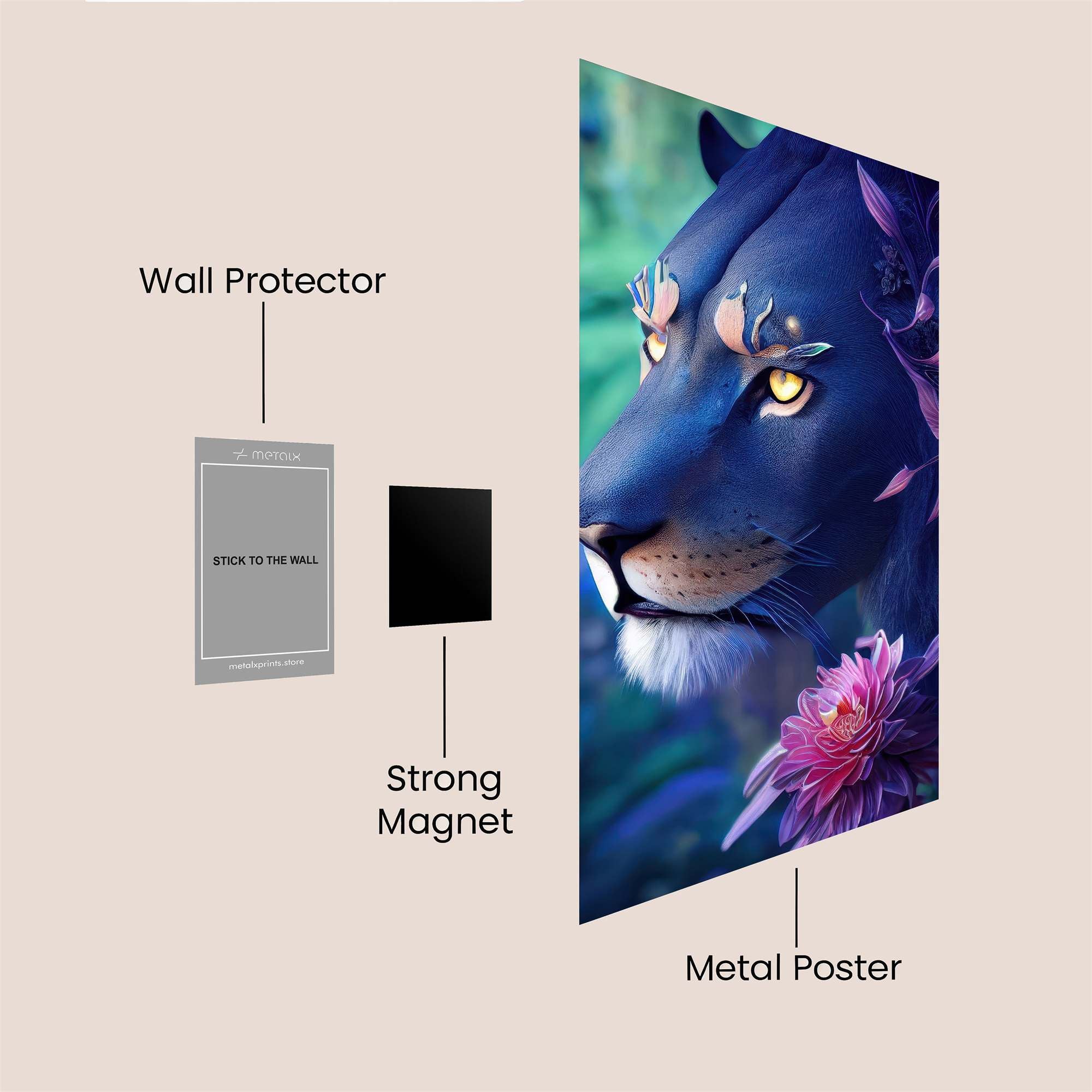 Floral Panther Safe Wall Magnetic / M