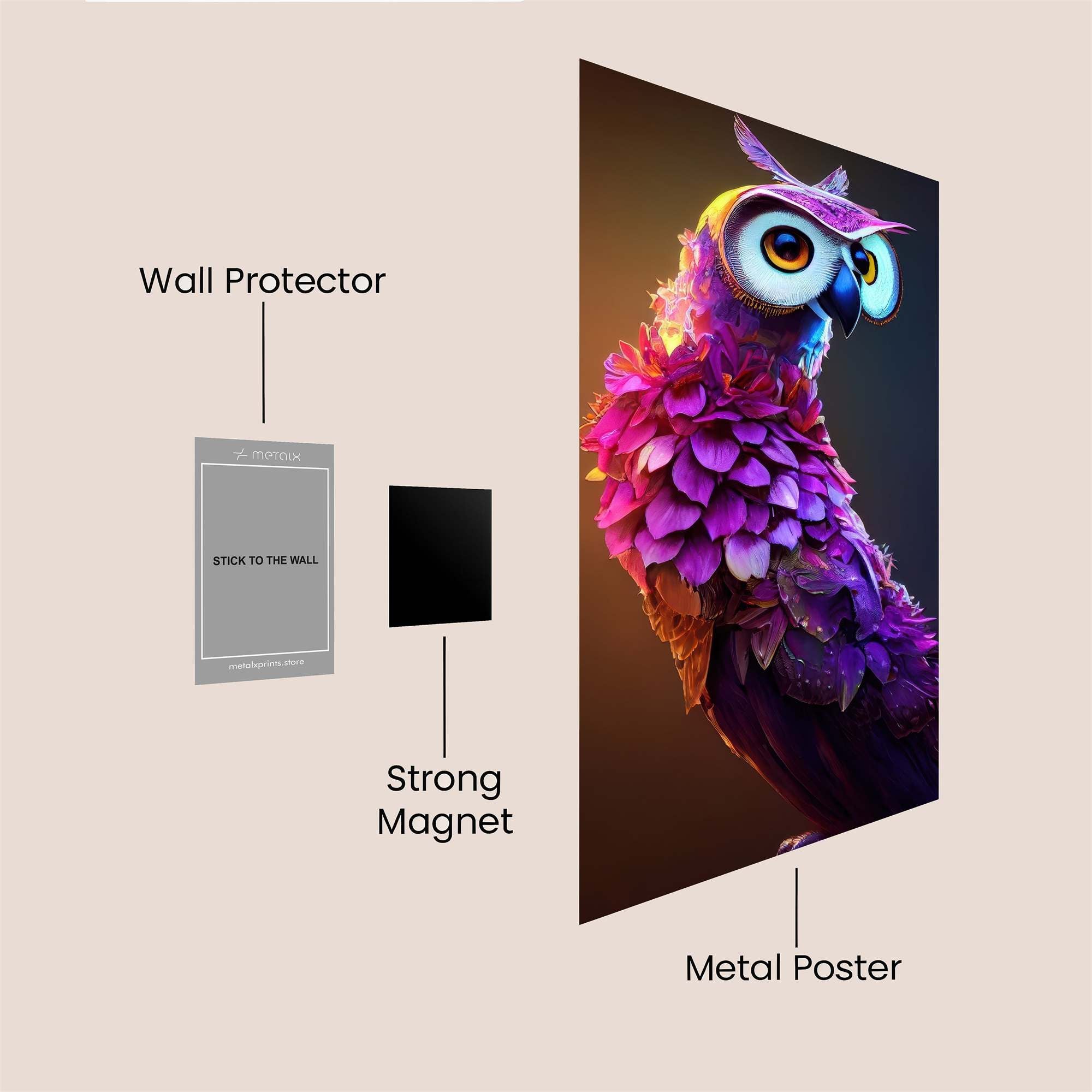 Owl Whimsy Safe Wall Magnetic / M