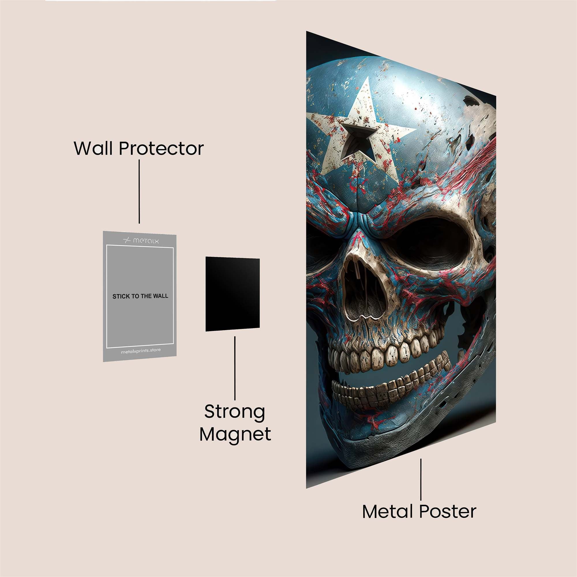 Patriot Skull Safe Wall Magnetic / M