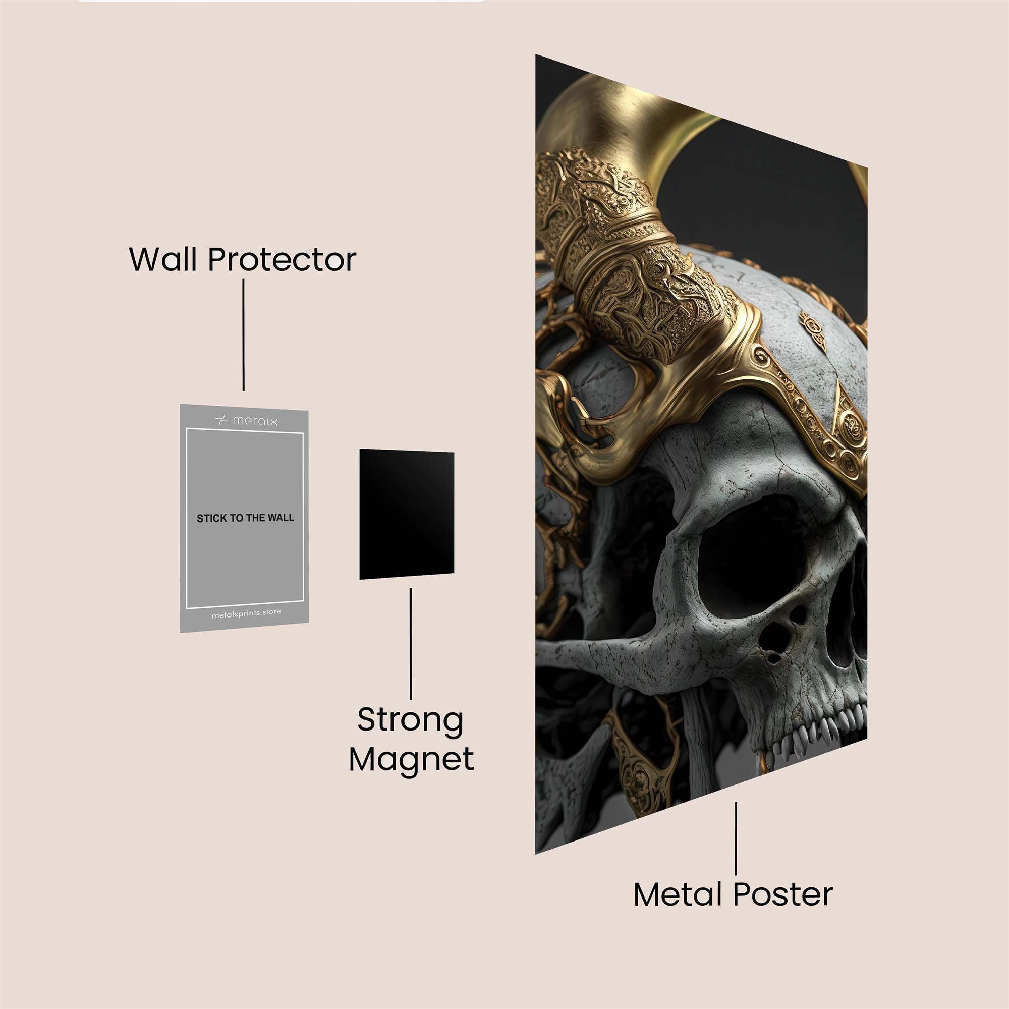 Skull Regal Safe Wall Magnetic / M