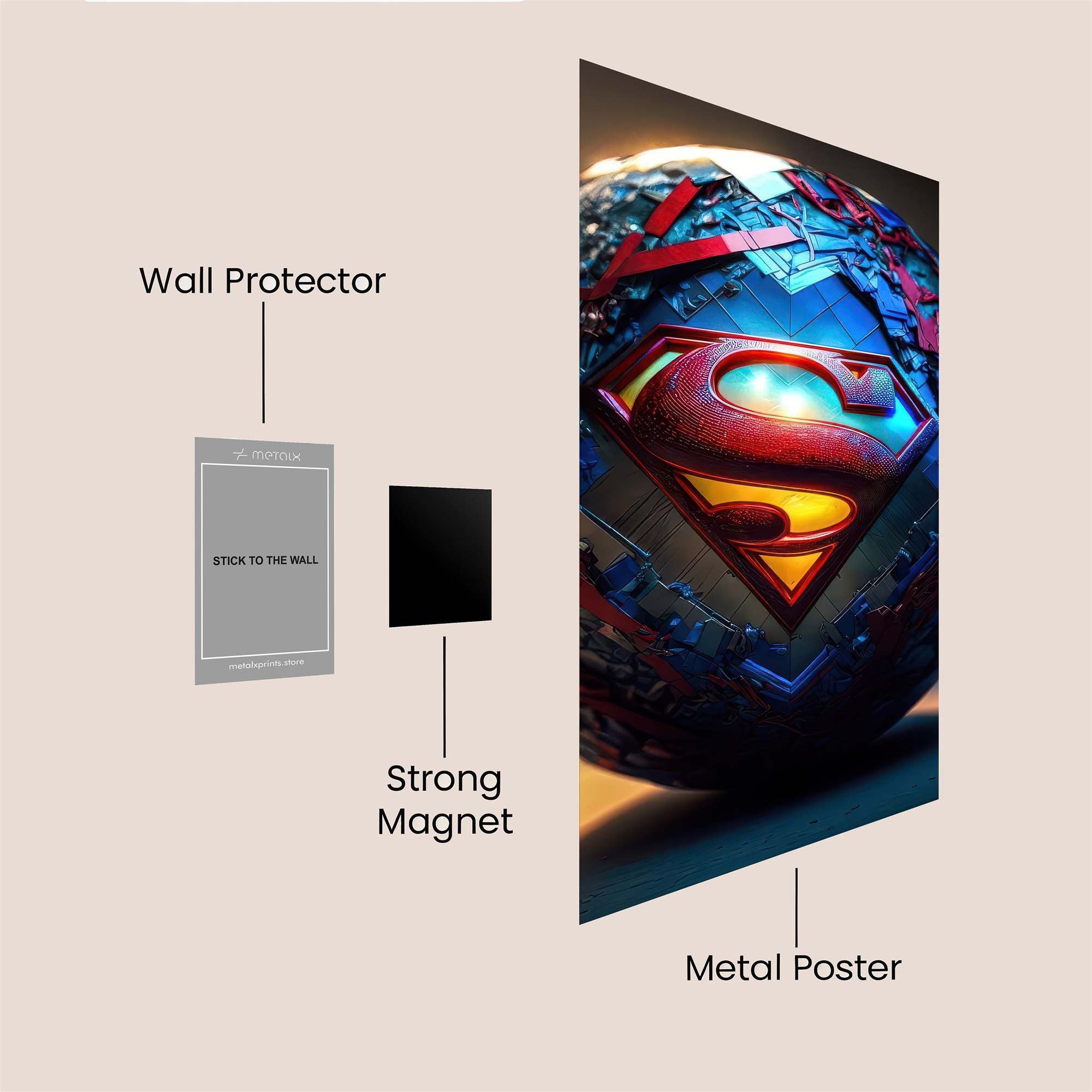 Superman Sphere Safe Wall Magnetic / M