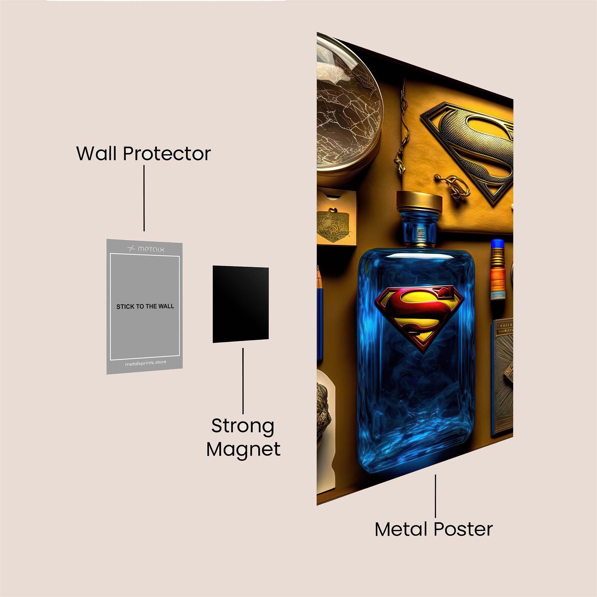 Superman Tranquil Safe Wall Magnetic / M