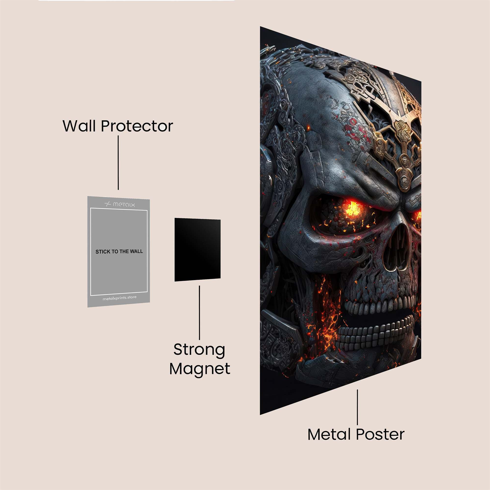 Skull Inferno Safe Wall Magnetic / M