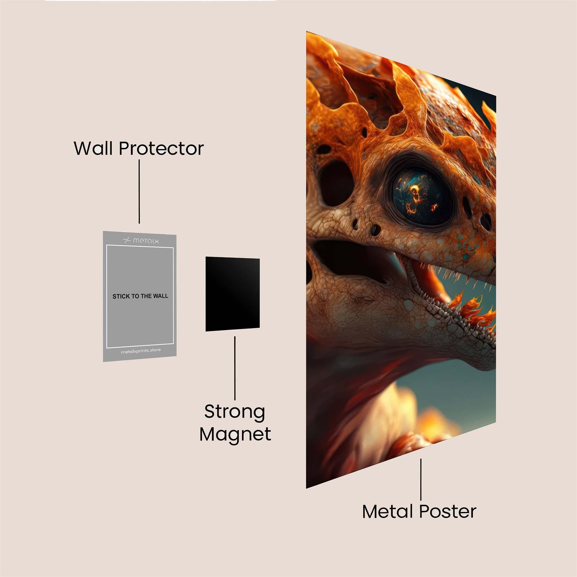 FlameSkull Safe Wall Magnetic / M