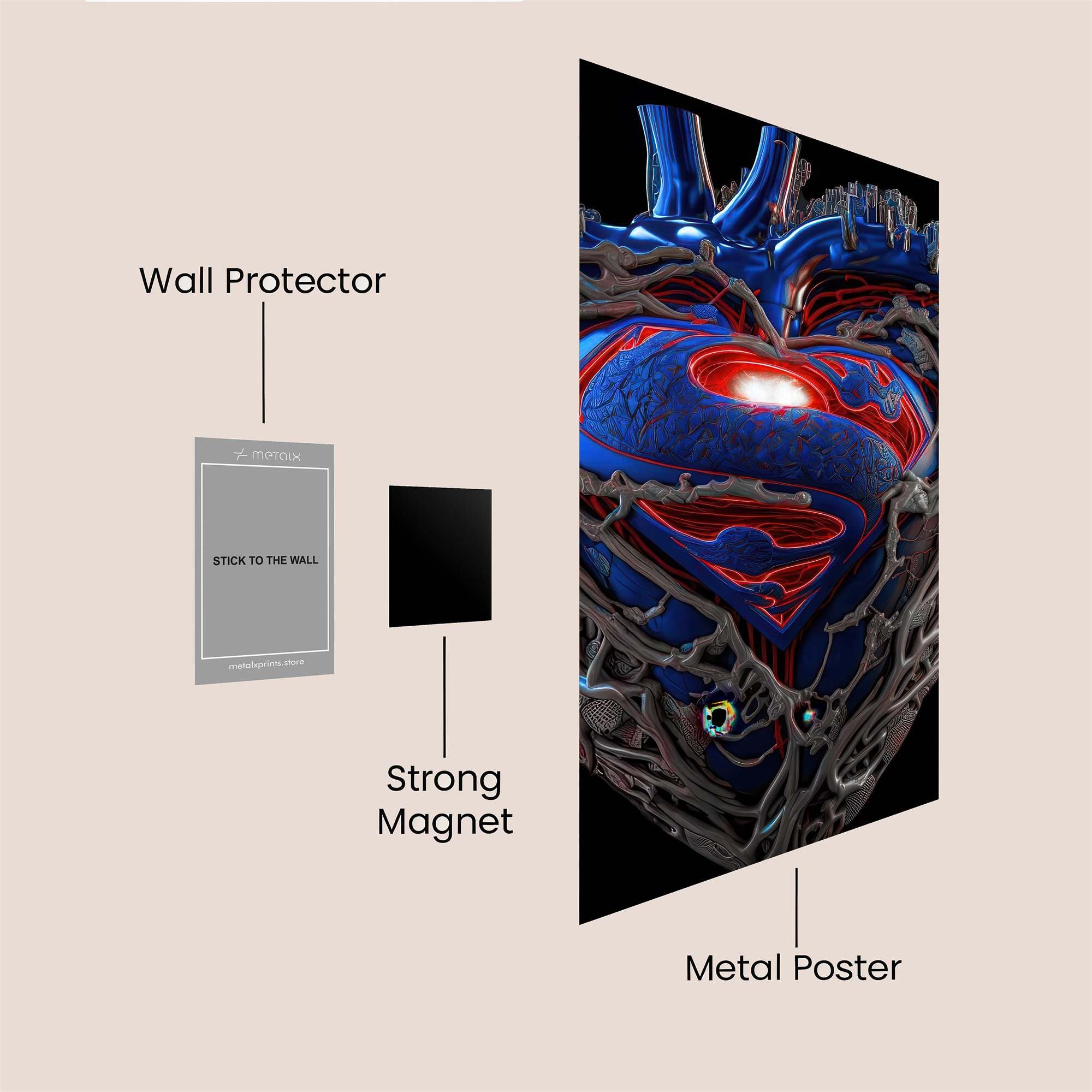 Superheroic Heart Safe Wall Magnetic / M