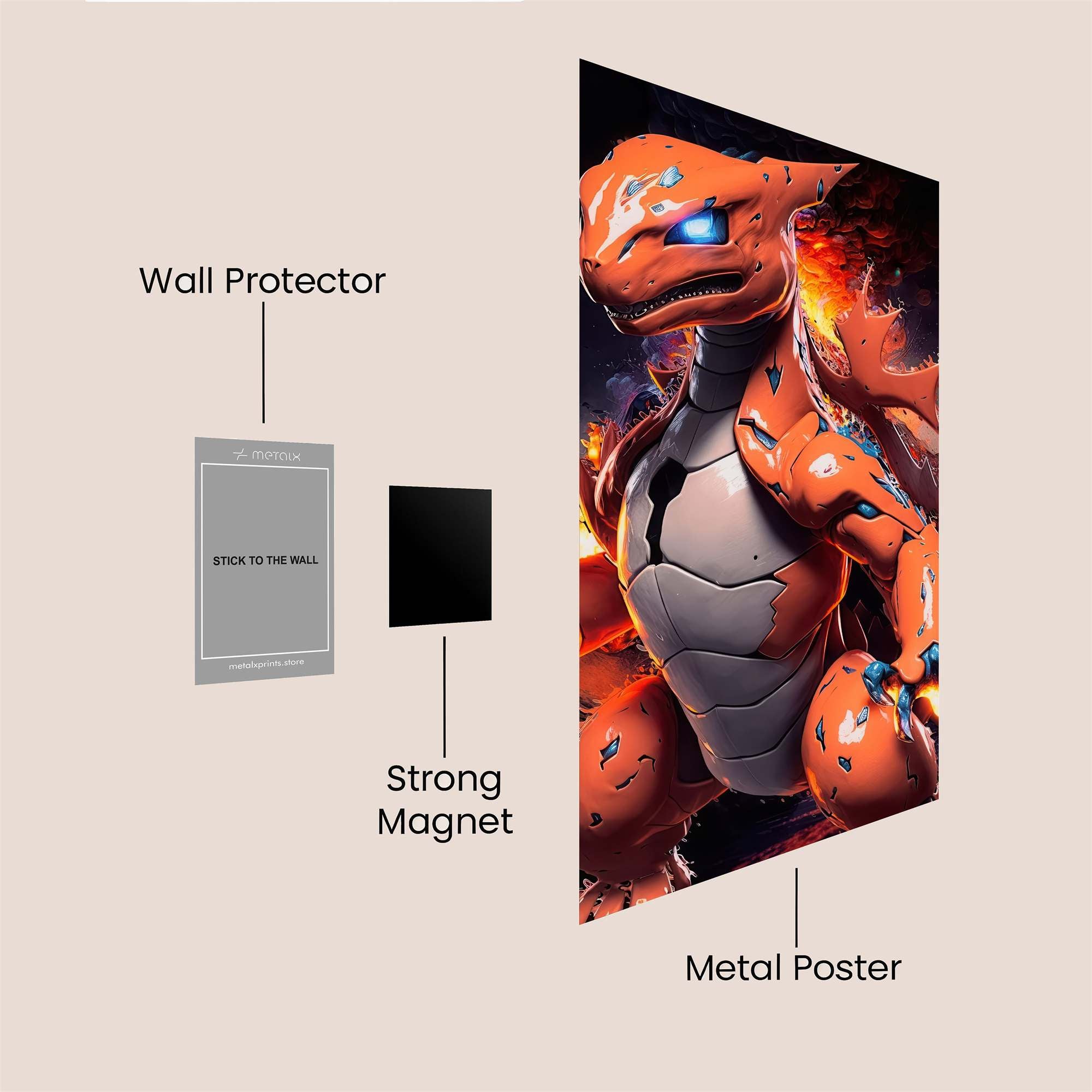 Charizard Fiery Safe Wall Magnetic / M