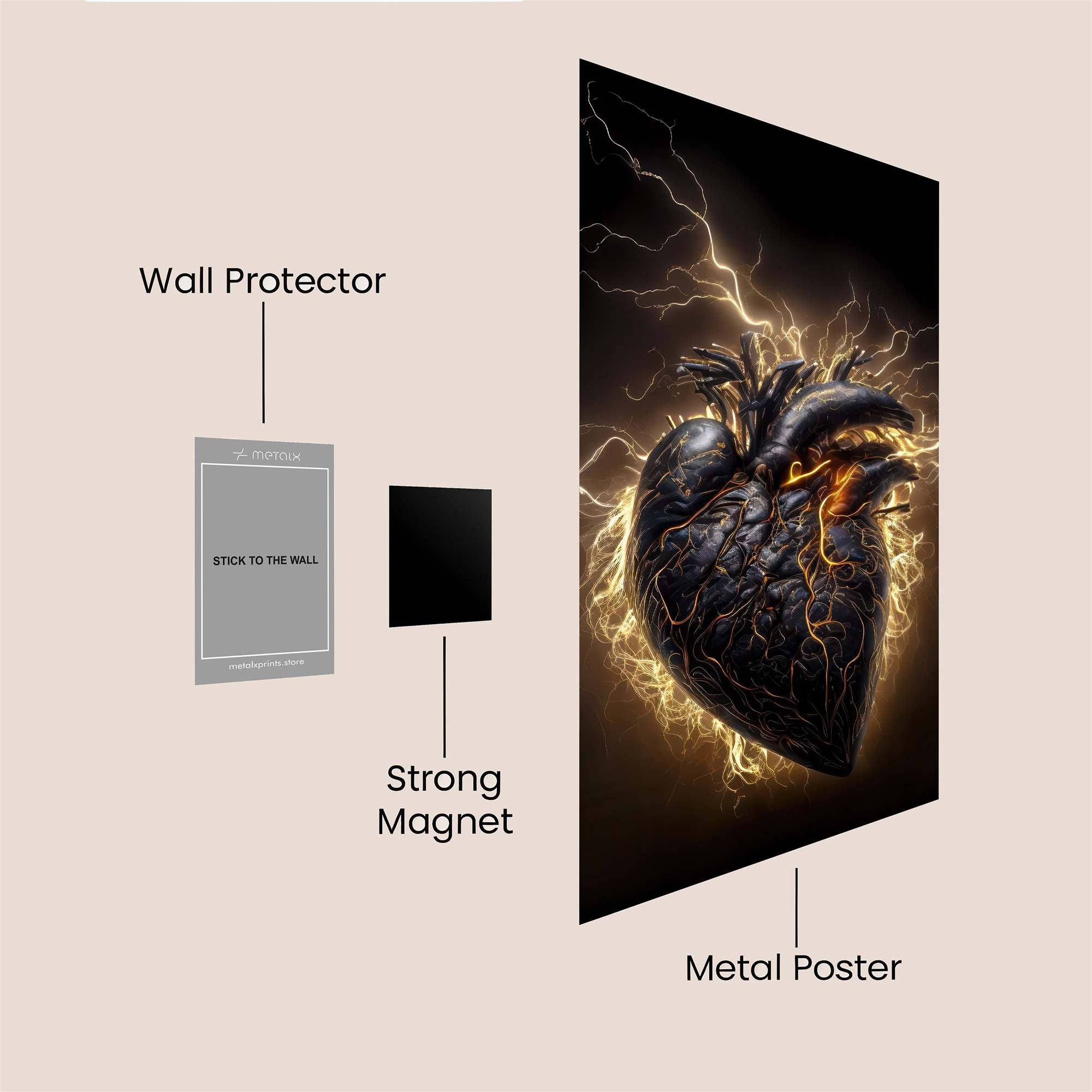 Heart Ignite Safe Wall Magnetic / M
