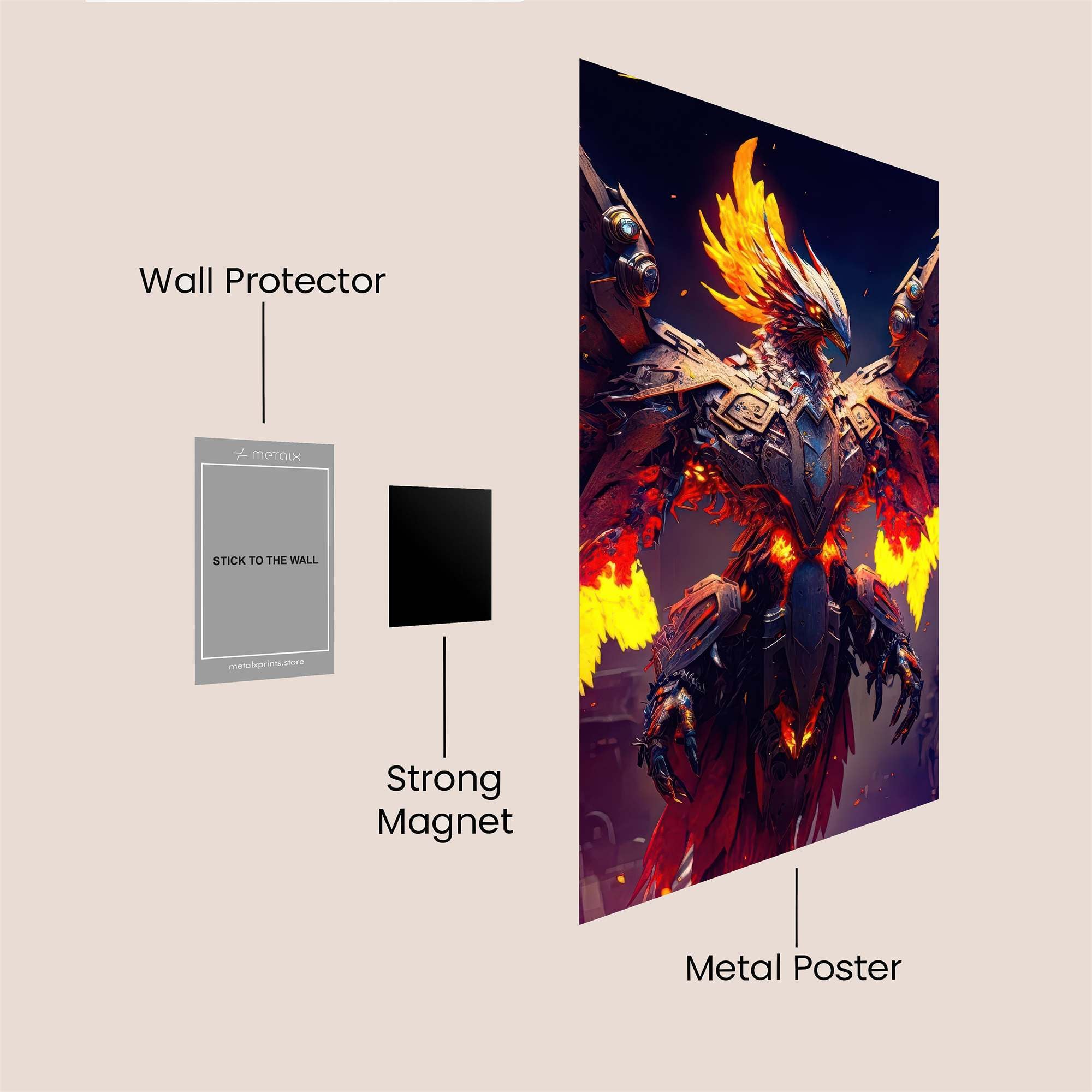 Phoenix Blaze Safe Wall Magnetic / M