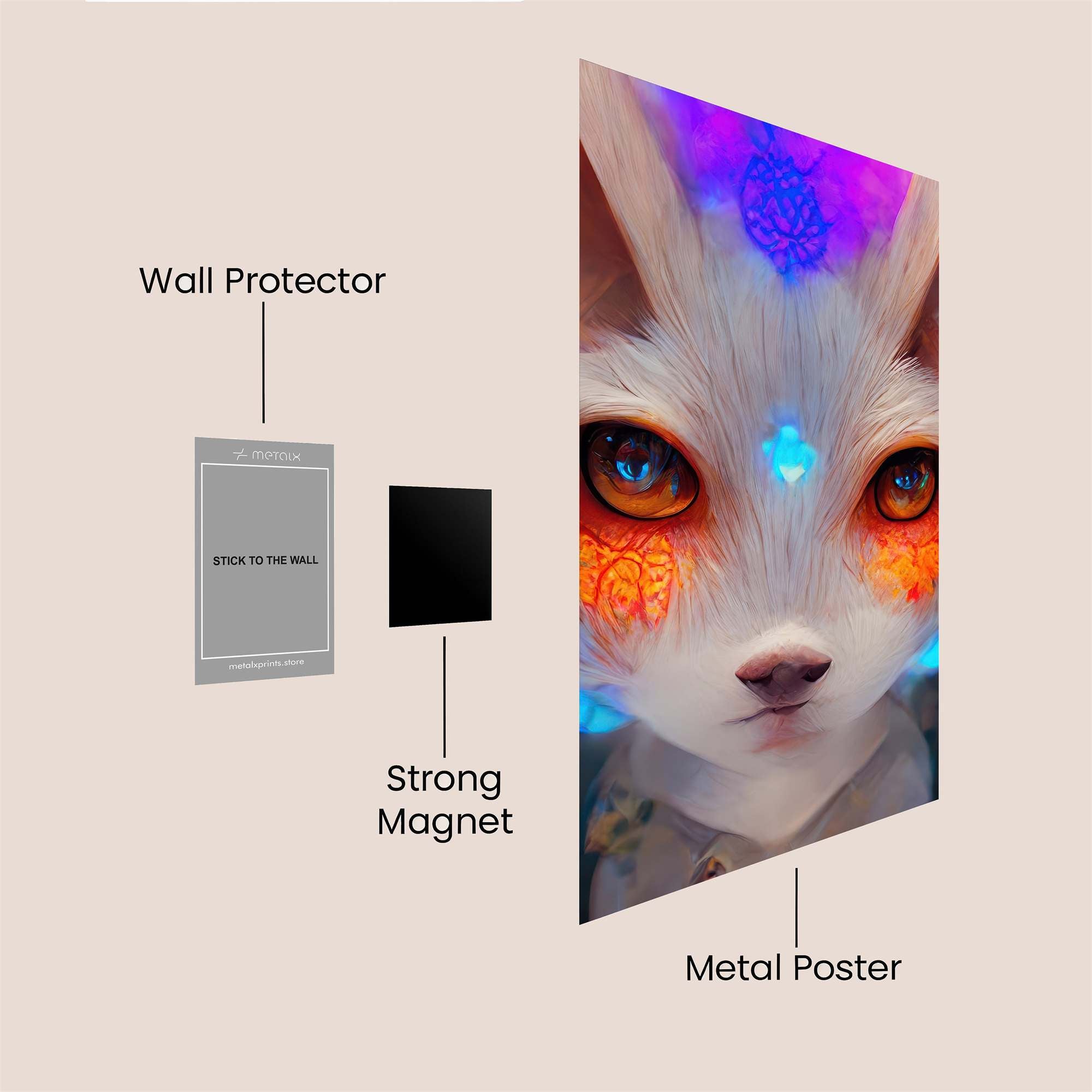 Neon Fox Safe Wall Magnetic / M