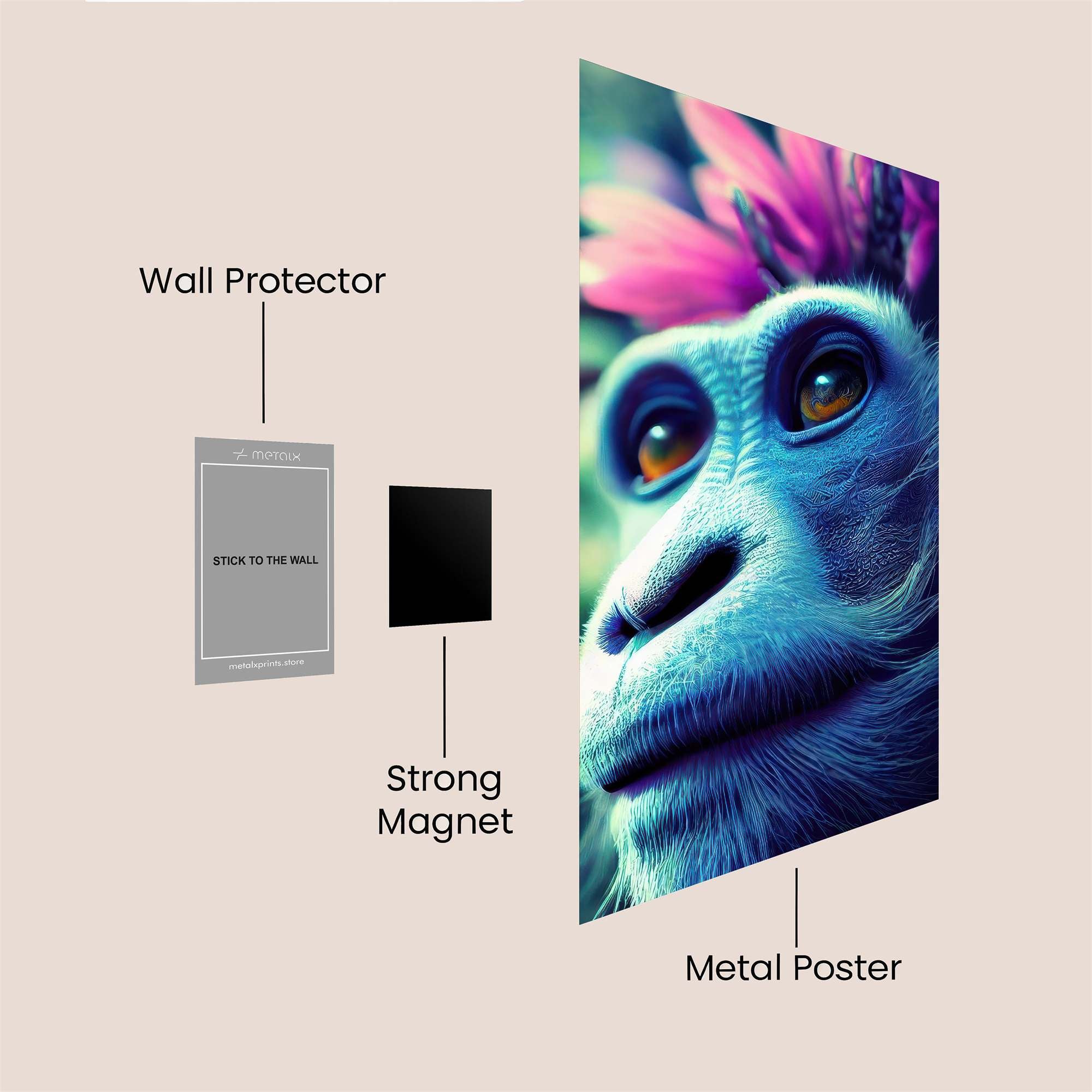 Monkey Whimsy Safe Wall Magnetic / M