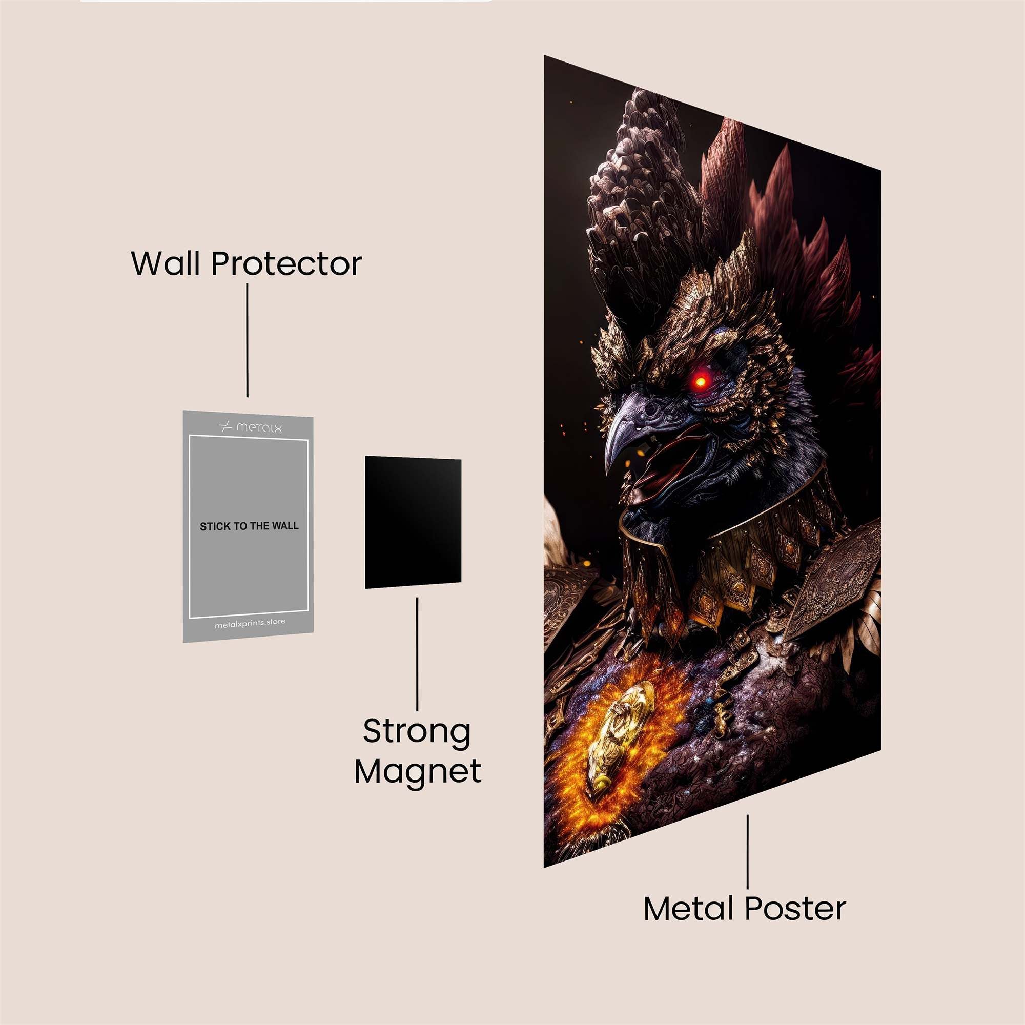 Phoenix Blaze Safe Wall Magnetic / M