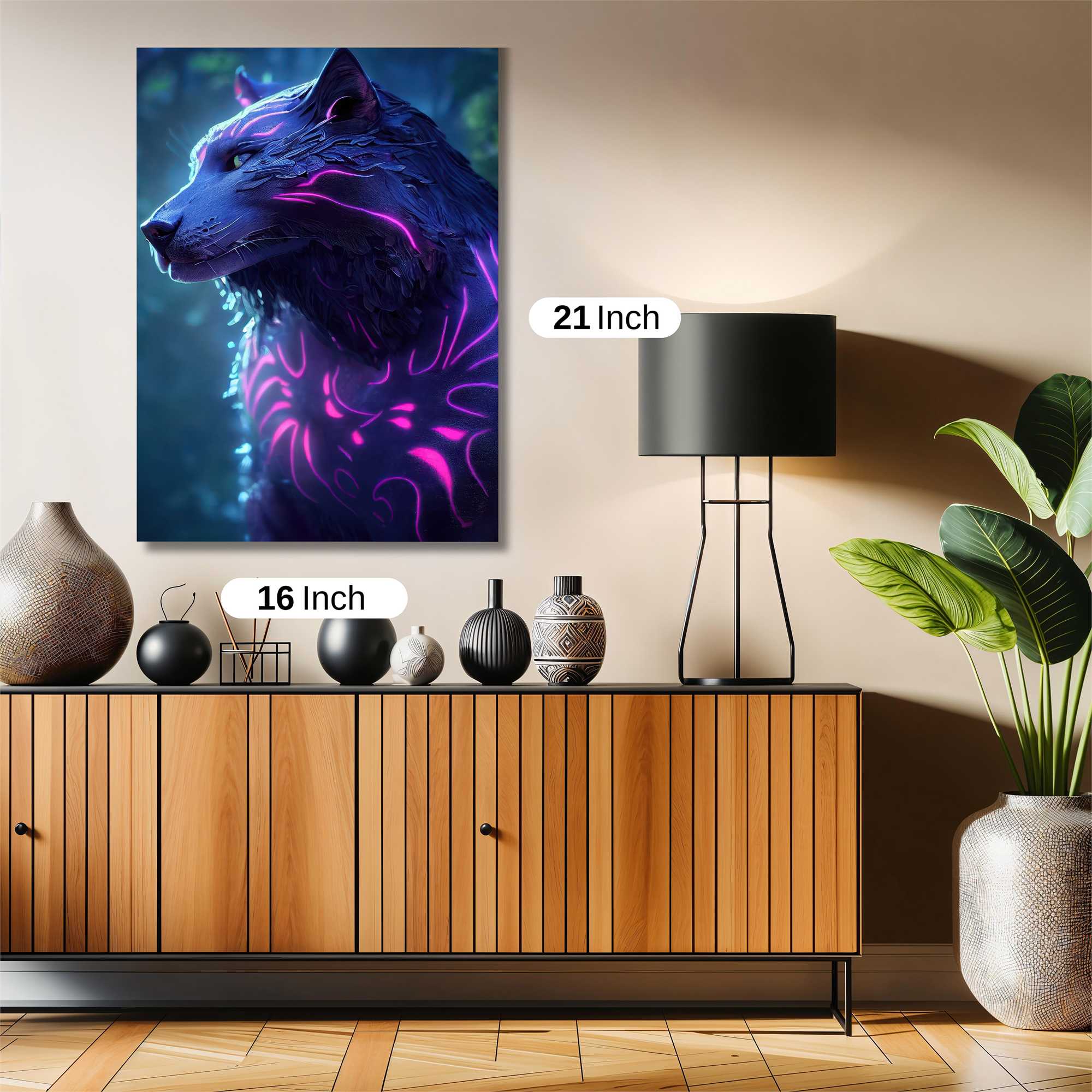 Neon Wolf Safe Wall Magnetic / M