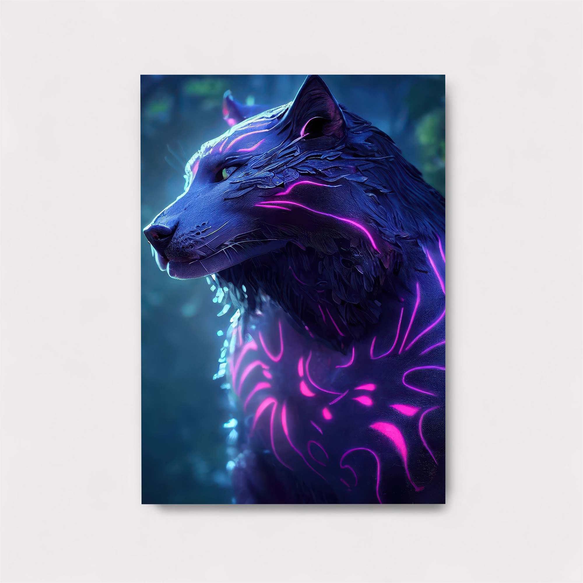 Neon Wolf Safe Wall Magnetic / M