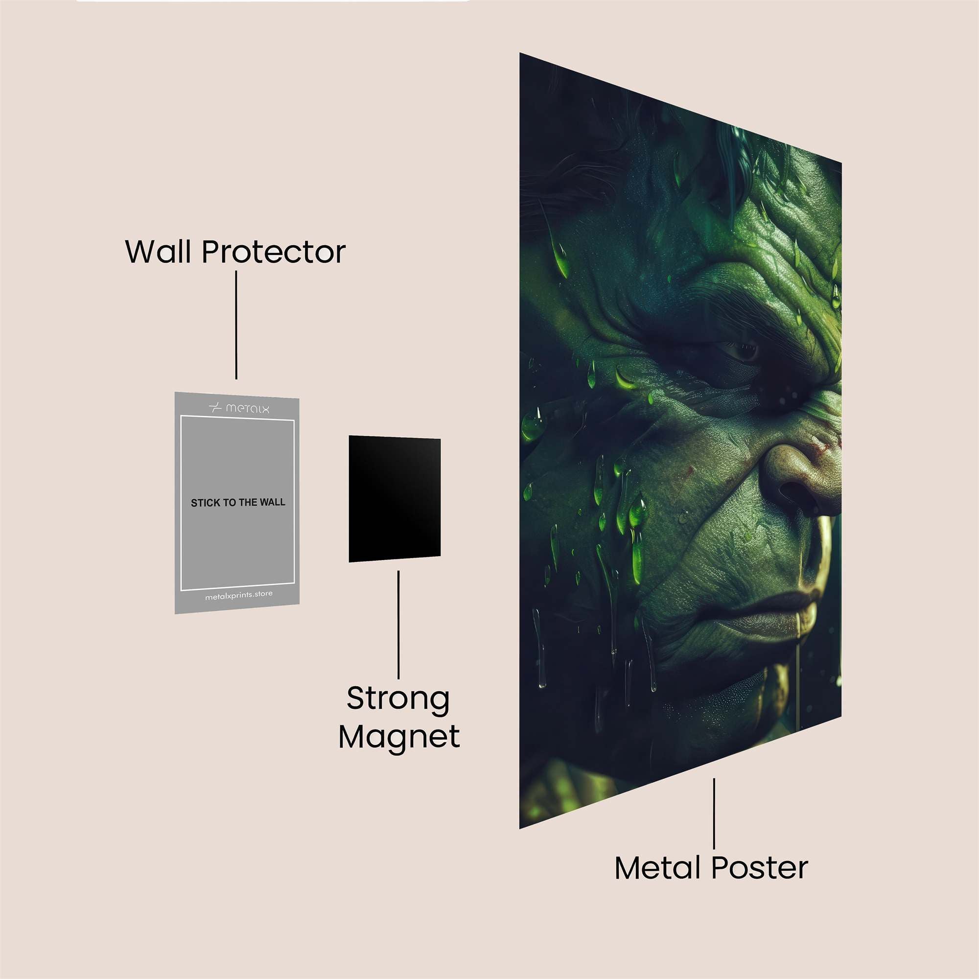 Hulk Somber Safe Wall Magnetic / M