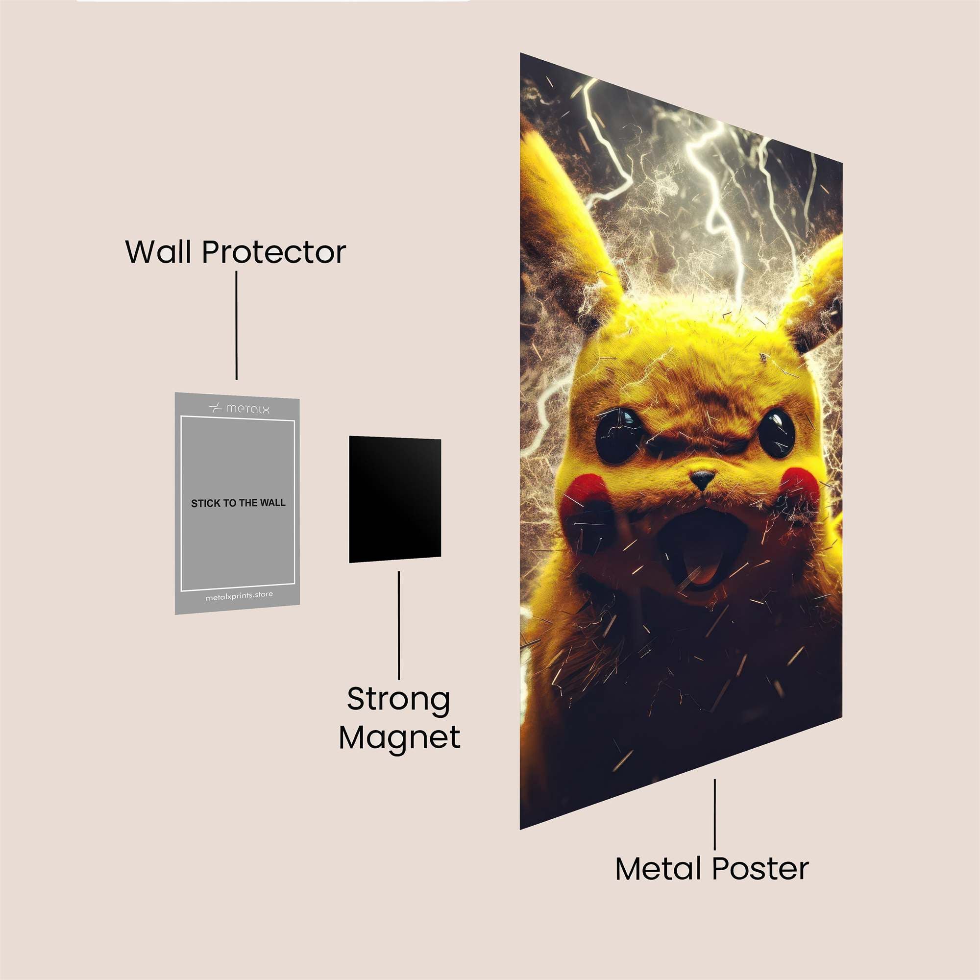 Pikachu Thunder Safe Wall Magnetic / M