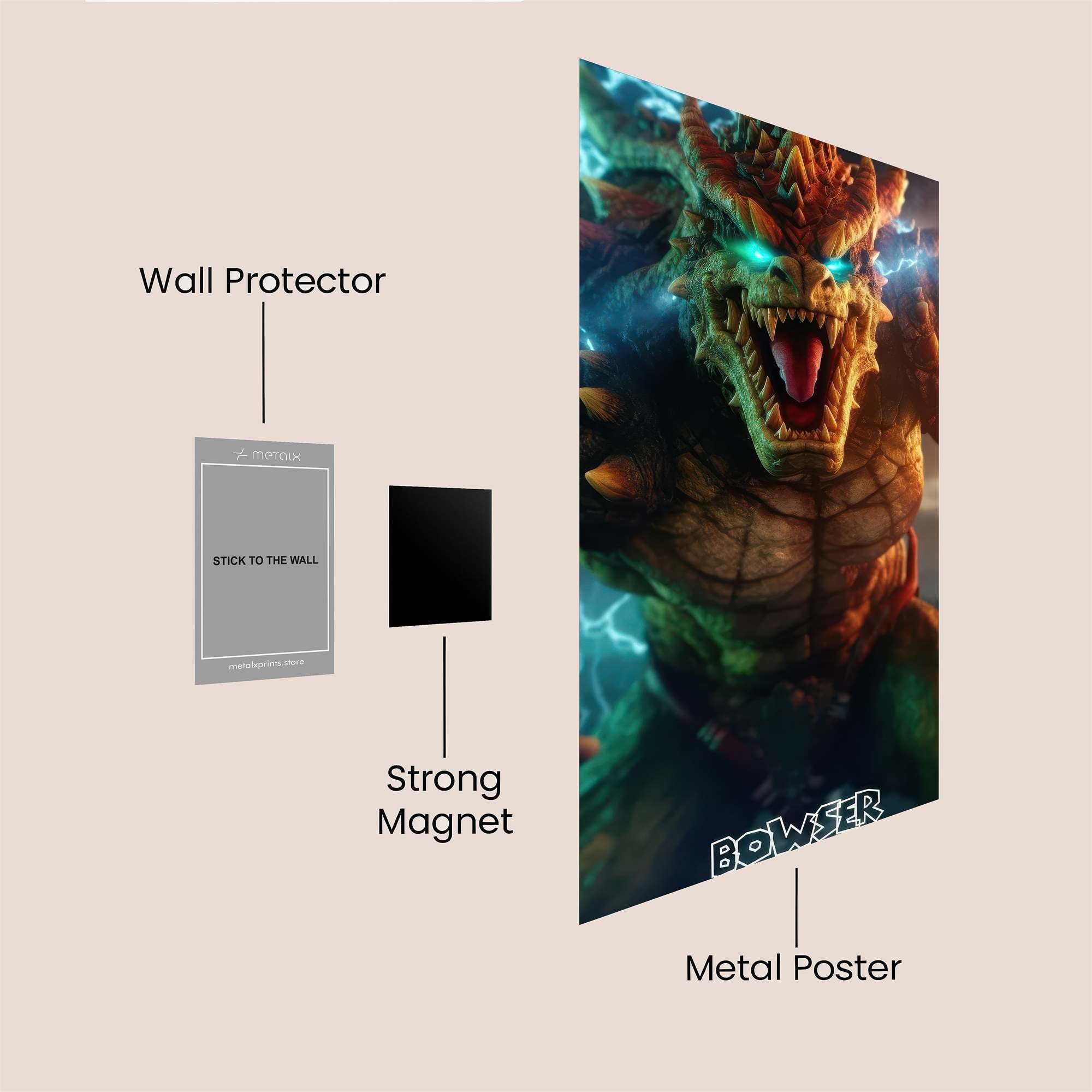 Bowser Rampage Safe Wall Magnetic / M