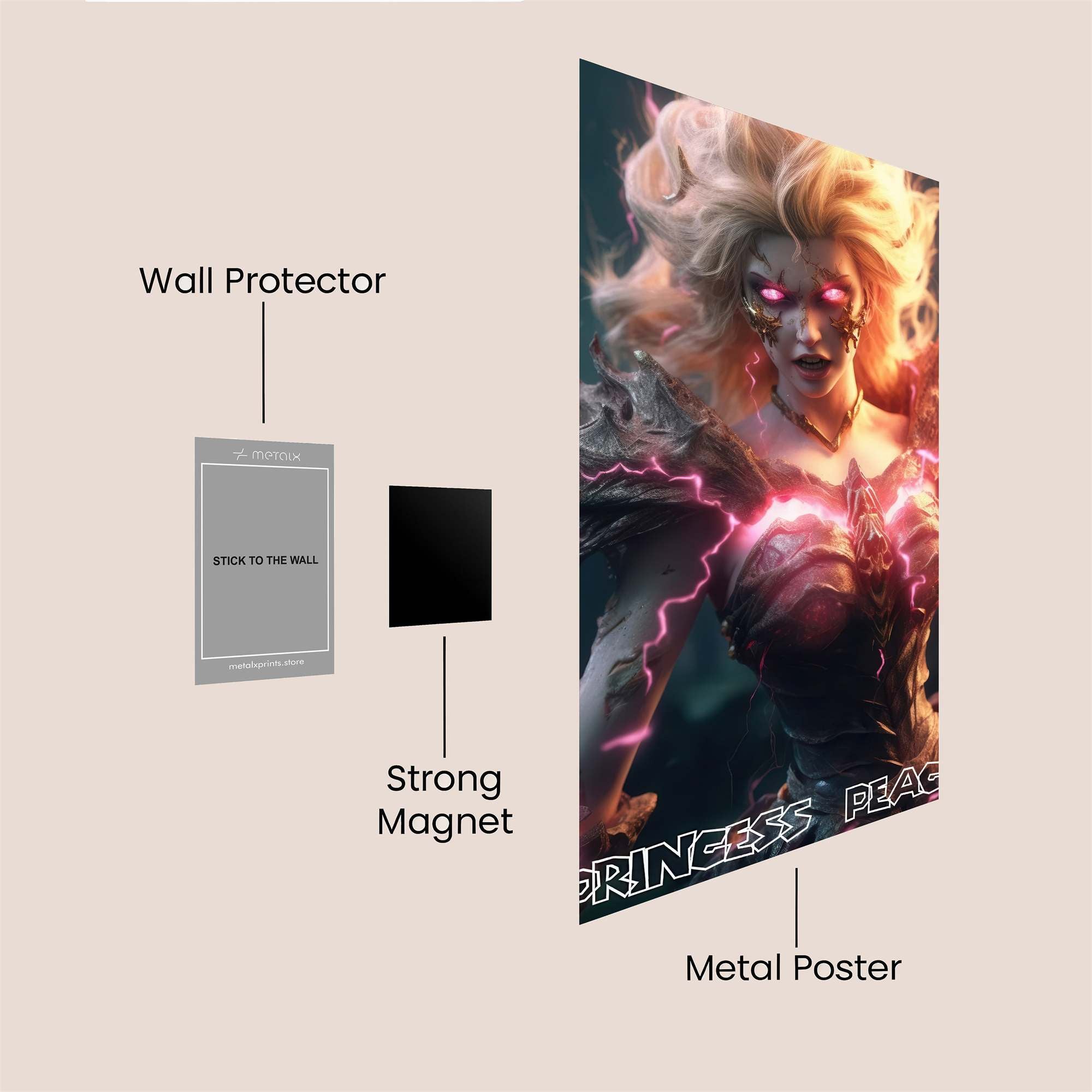 Peach Enraged Safe Wall Magnetic / M