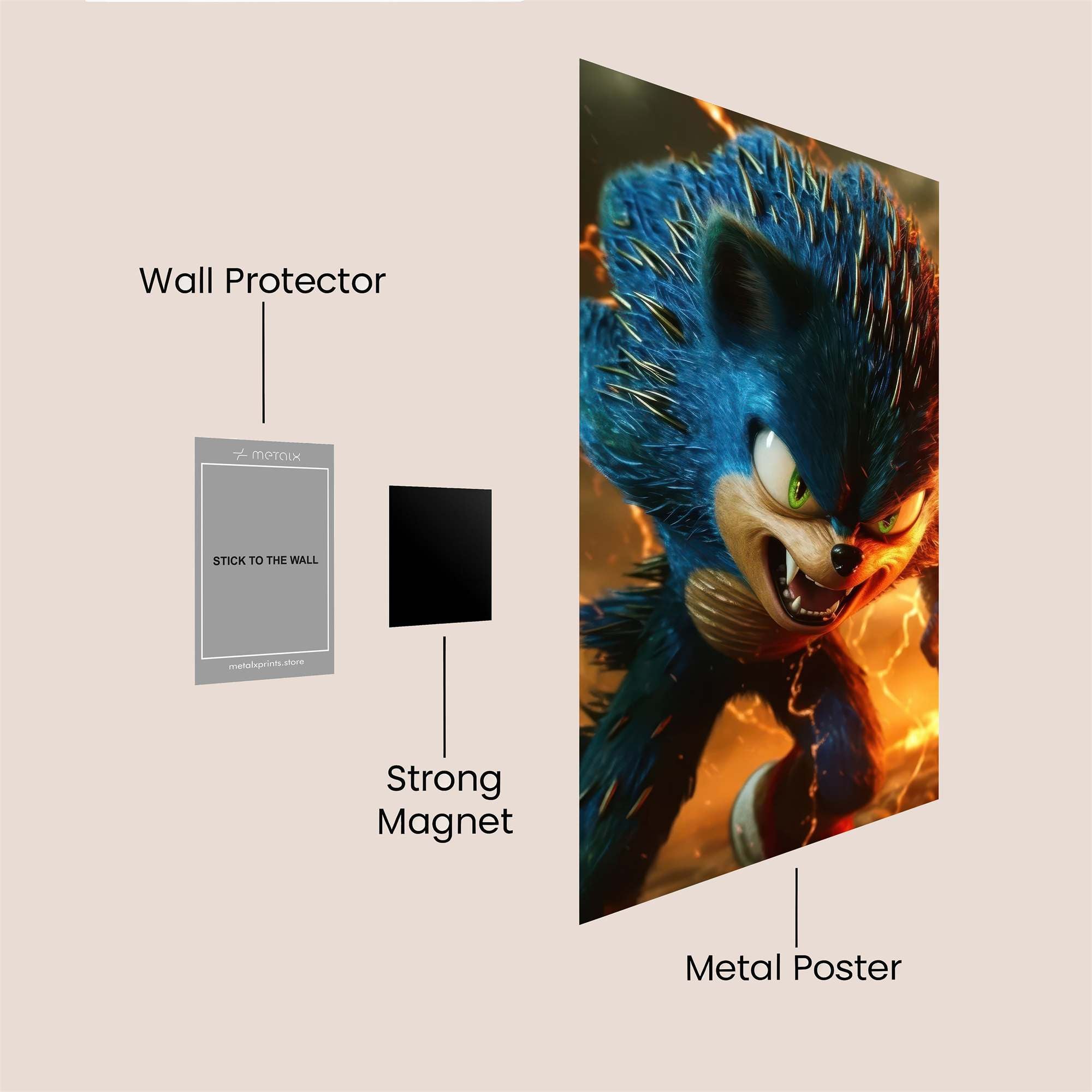Sonic Fury Safe Wall Magnetic / M
