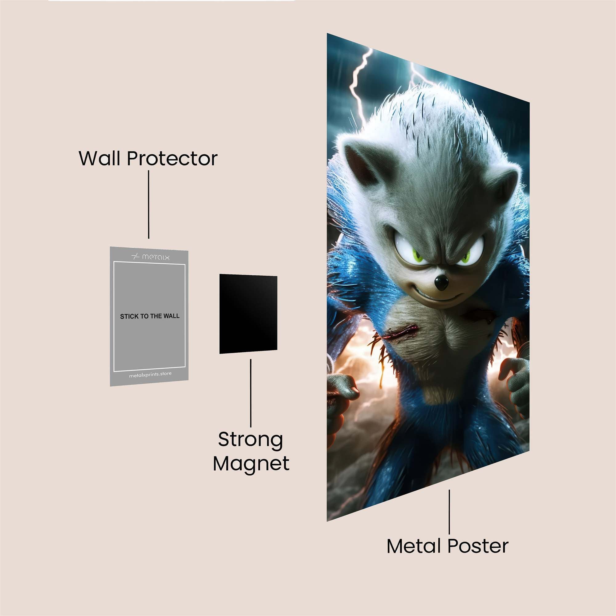 Sonic Ferocious Safe Wall Magnetic / M