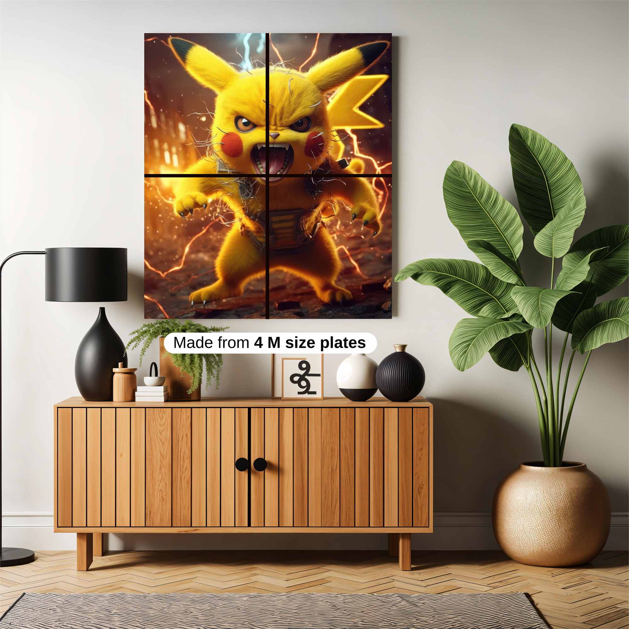 Pikachu Rampage Safe Wall Magnetic / M