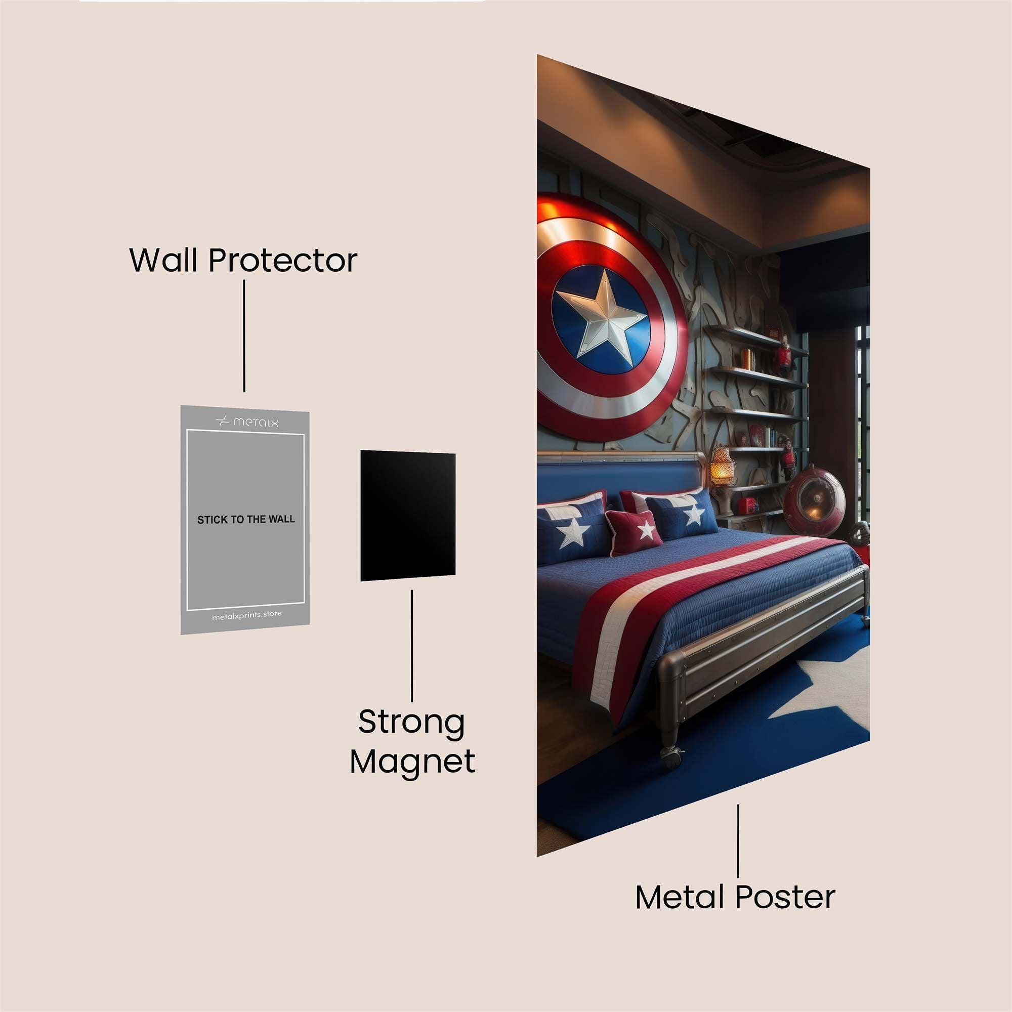 Captain Heroic Safe Wall Magnetic / M