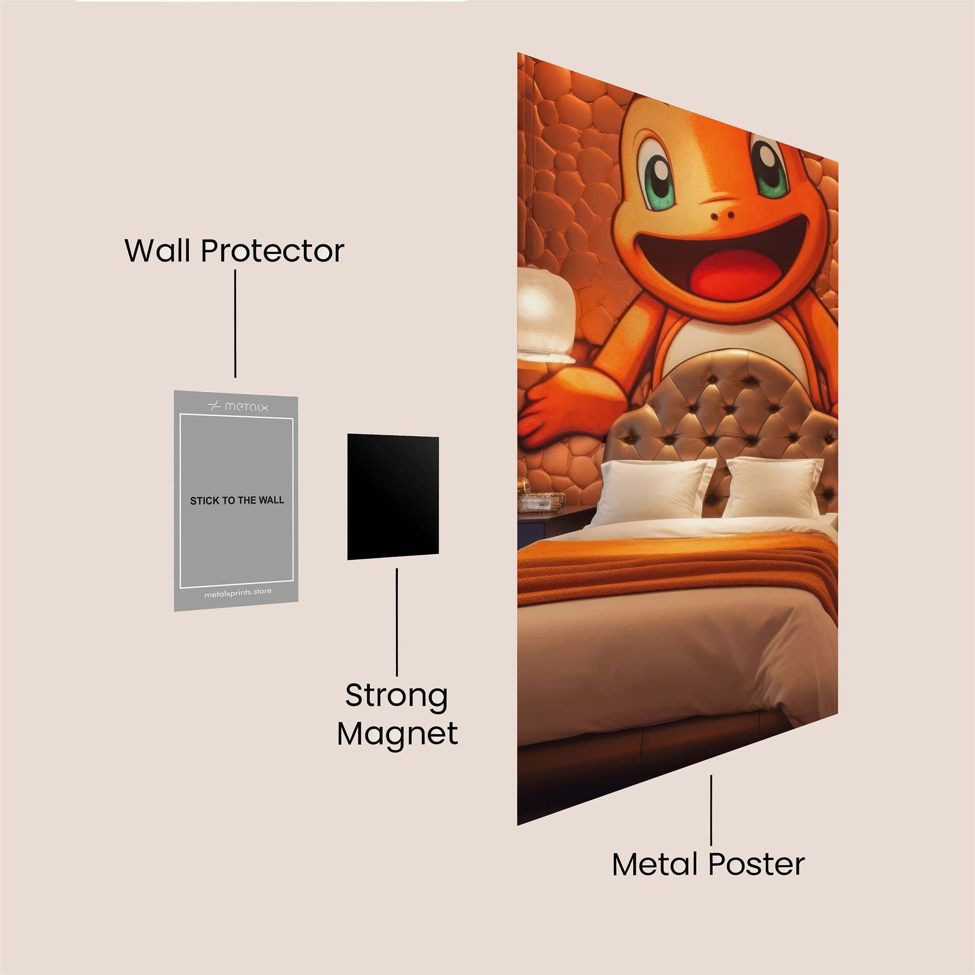 Charmander Cheerful Safe Wall Magnetic / M