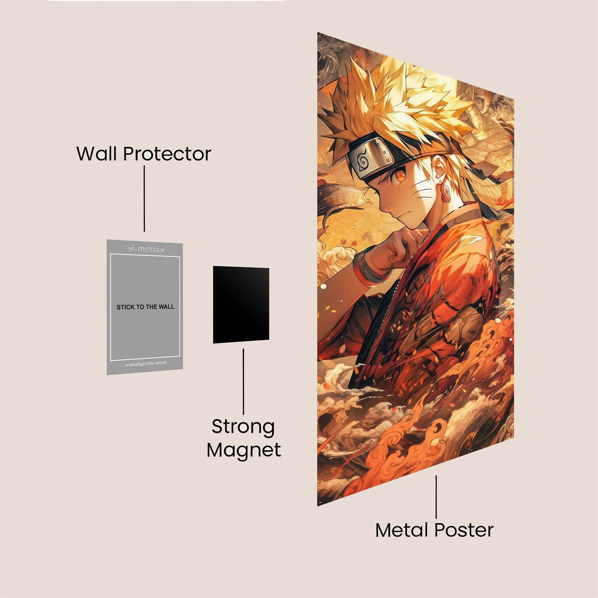 Naruto Fiery Safe Wall Magnetic / M