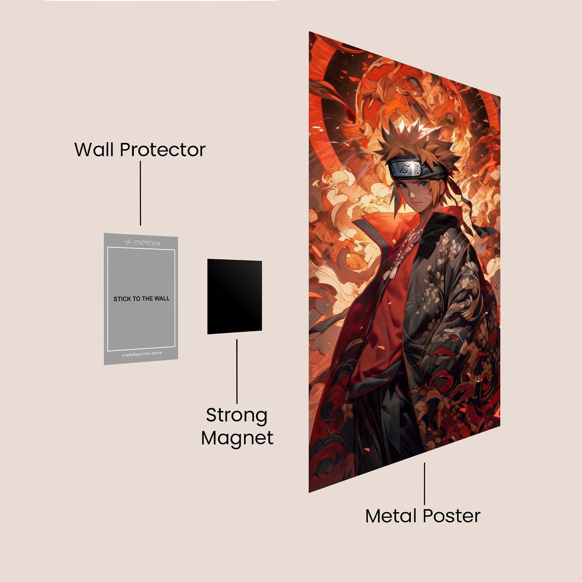 Naruto Fiery Safe Wall Magnetic / M