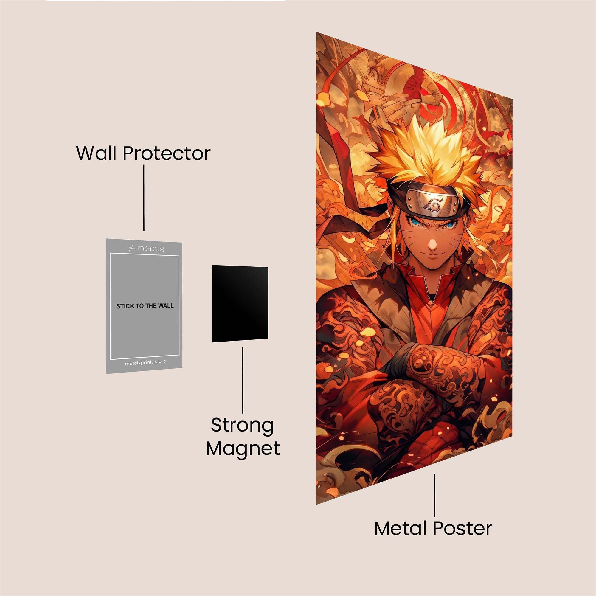 Naruto Fiery Safe Wall Magnetic / M