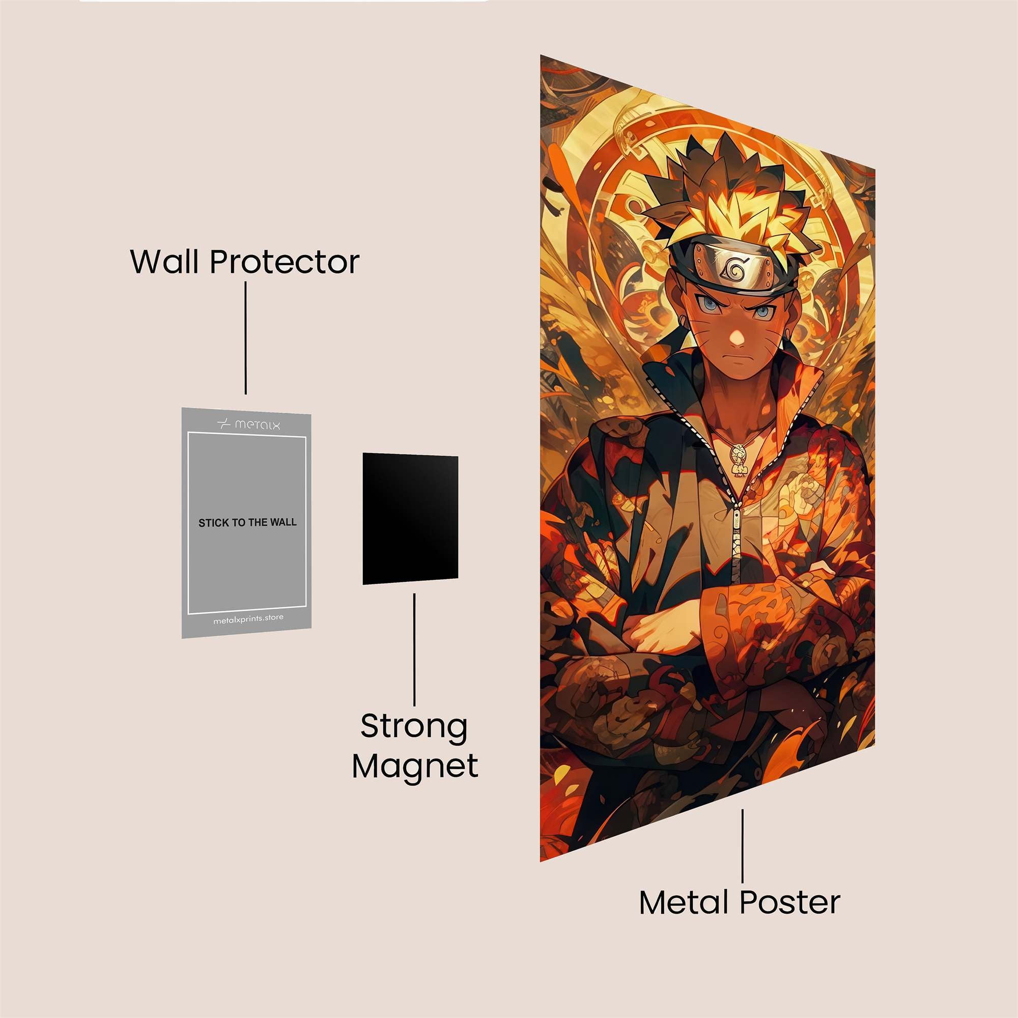 Naruto Fiery Safe Wall Magnetic / M