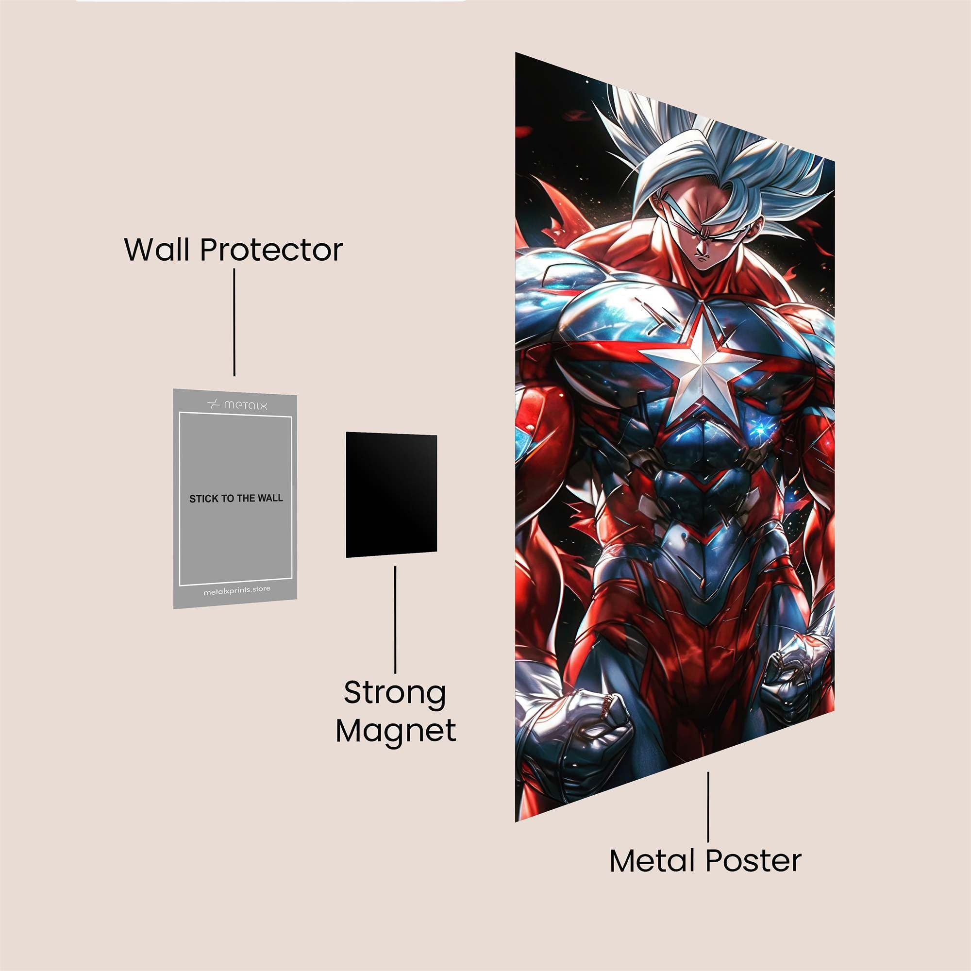 Goku Patriotic Safe Wall Magnetic / M