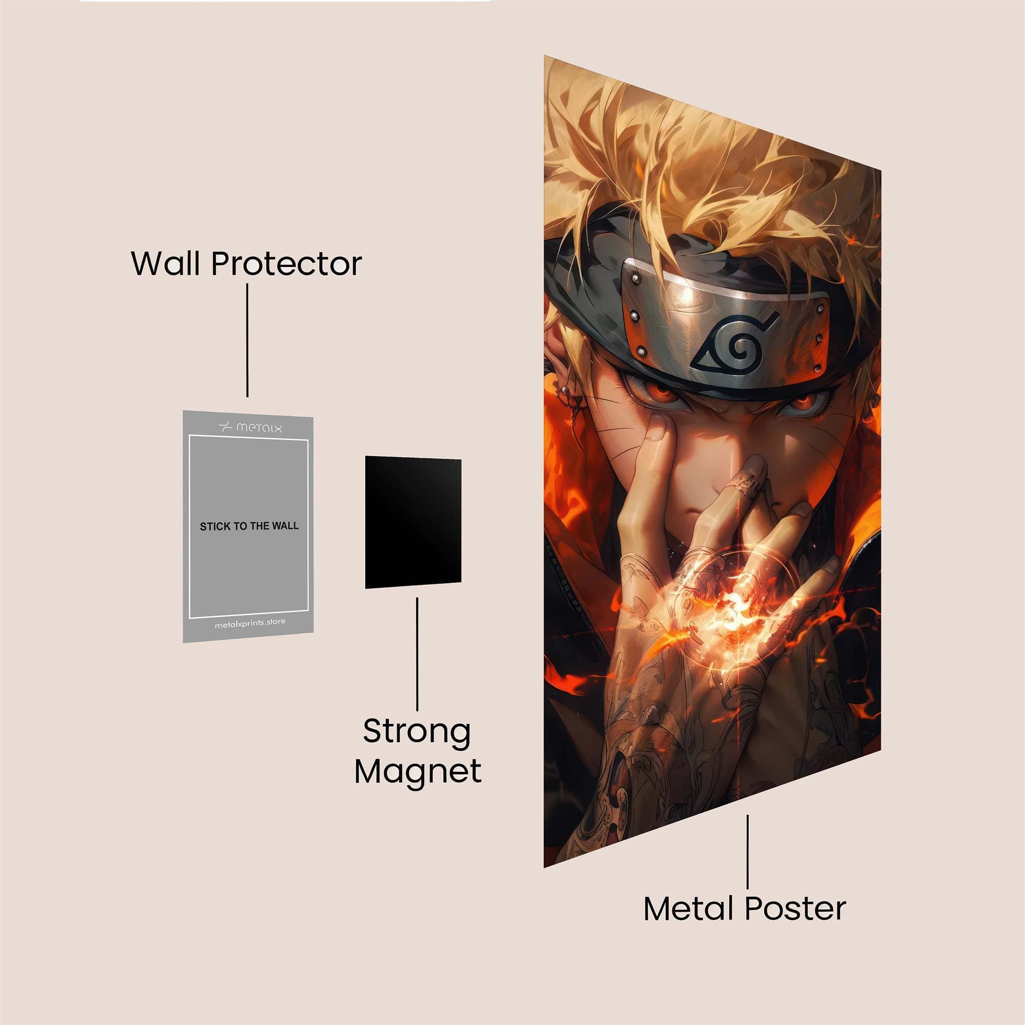 Naruto Fiery Safe Wall Magnetic / M