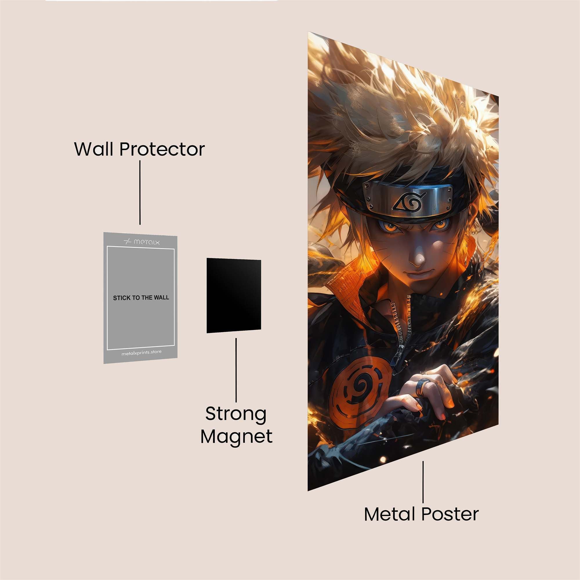Naruto Fiery Safe Wall Magnetic / M