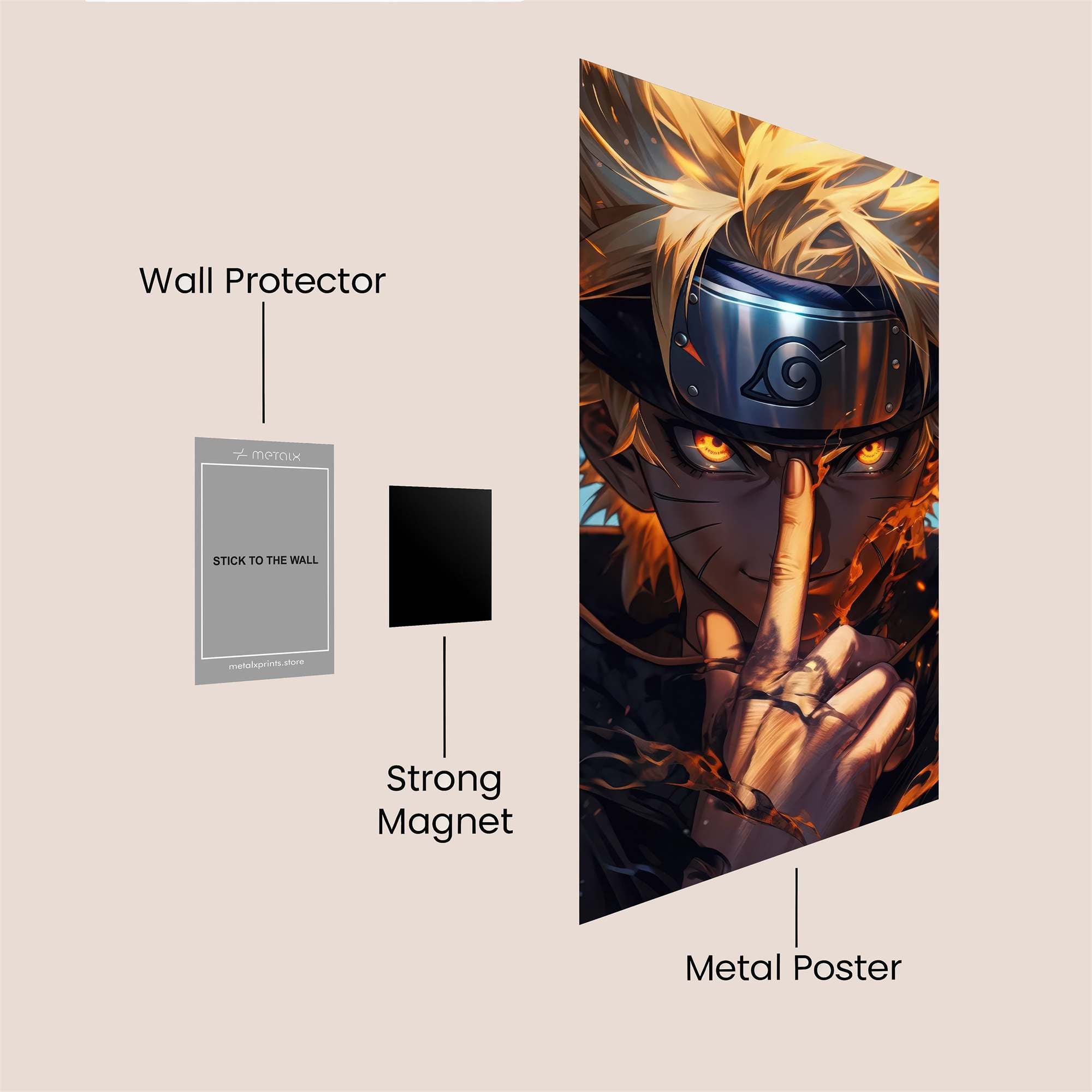 Naruto Fiery Safe Wall Magnetic / M