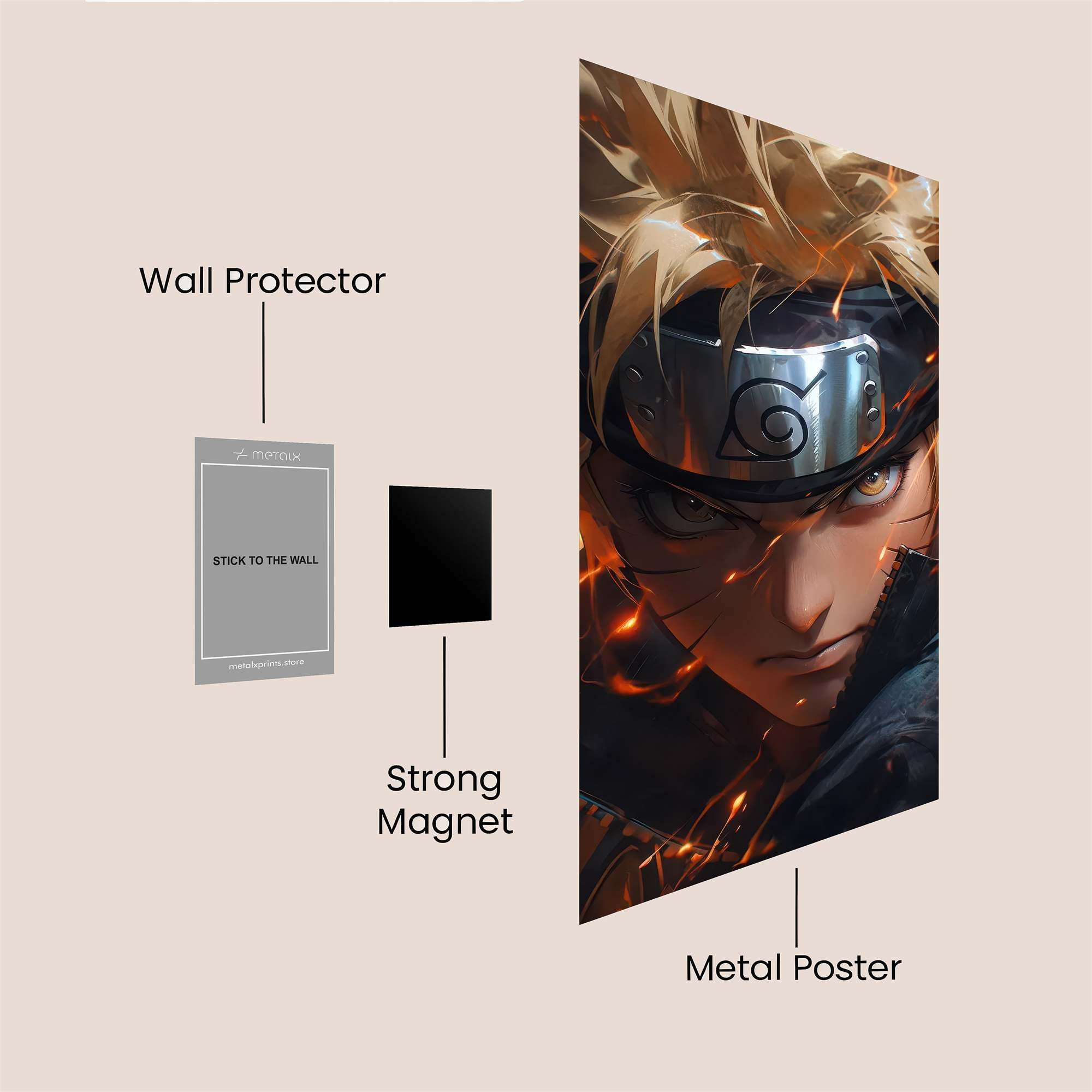 Naruto Fiery Safe Wall Magnetic / M